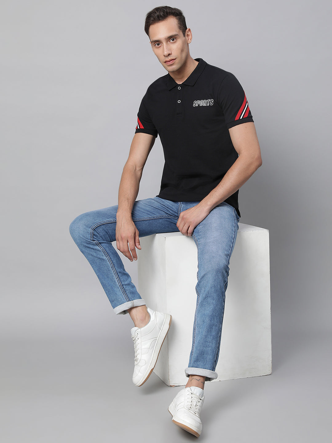 Mens Blue Denim Solid Jeans