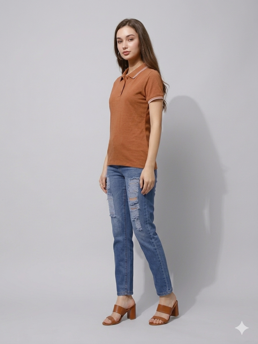 Brown Polo T-shirt