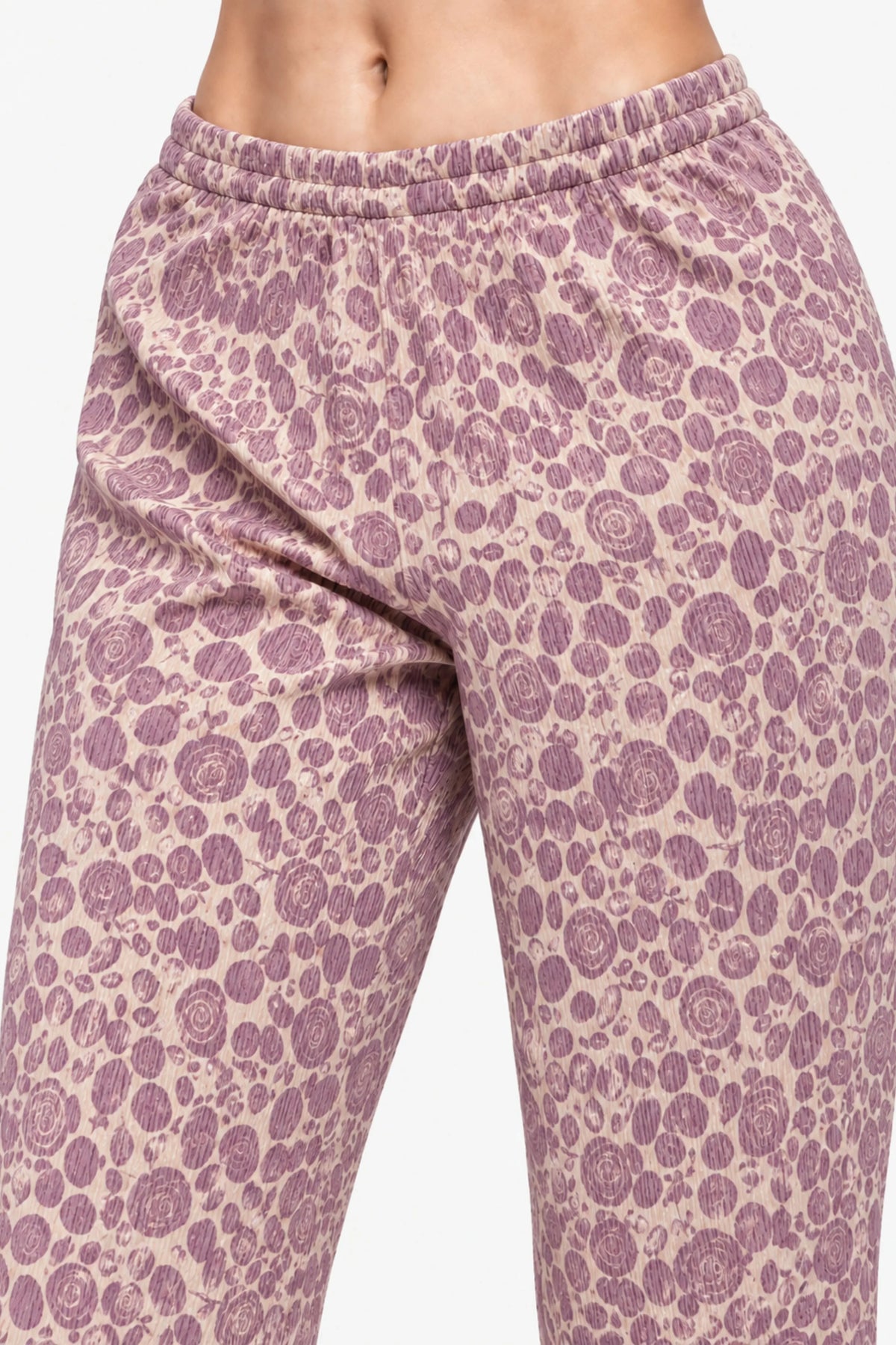 Mauve Floral Print Winter Night Suit-Global Republic