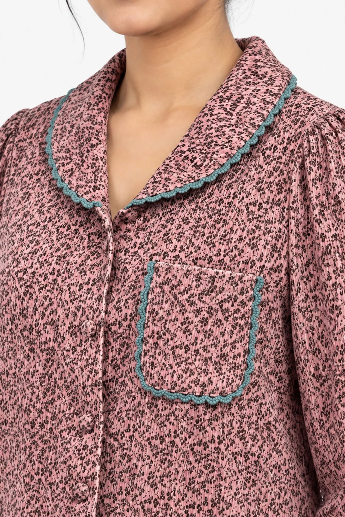 Pink Floral Winter Night Suit-Global Republic