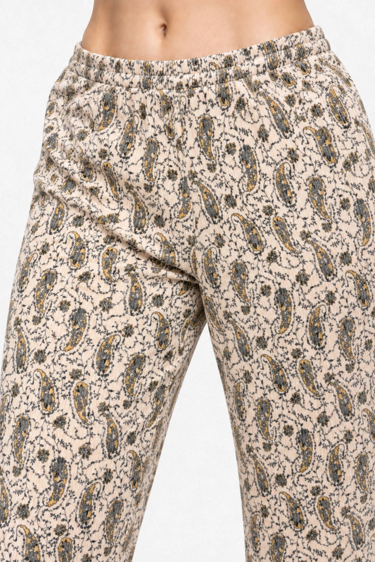Black Floral Paisley Winter Night Suit-Global Republic
