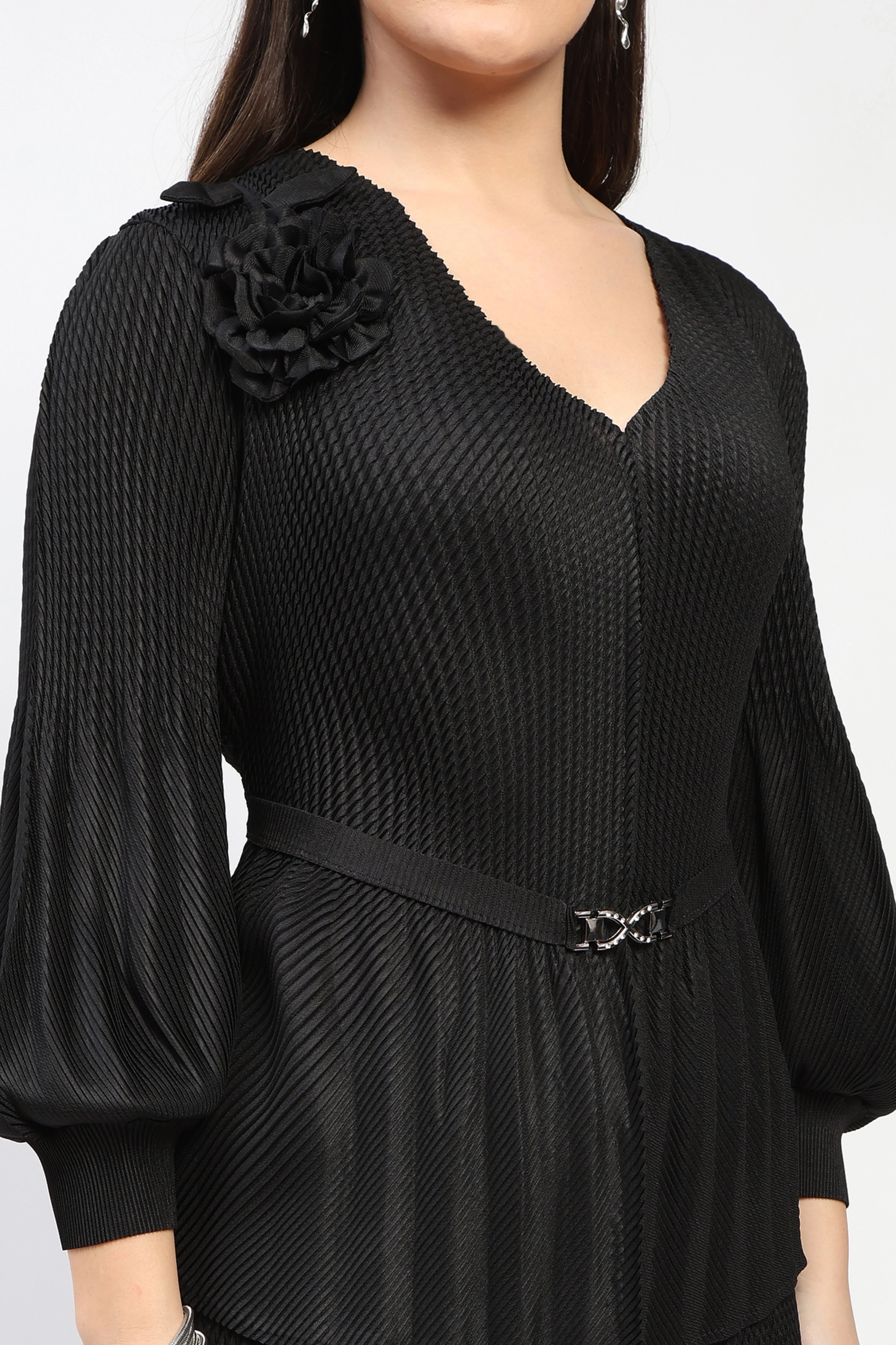 Black Pleated Co-ord Set