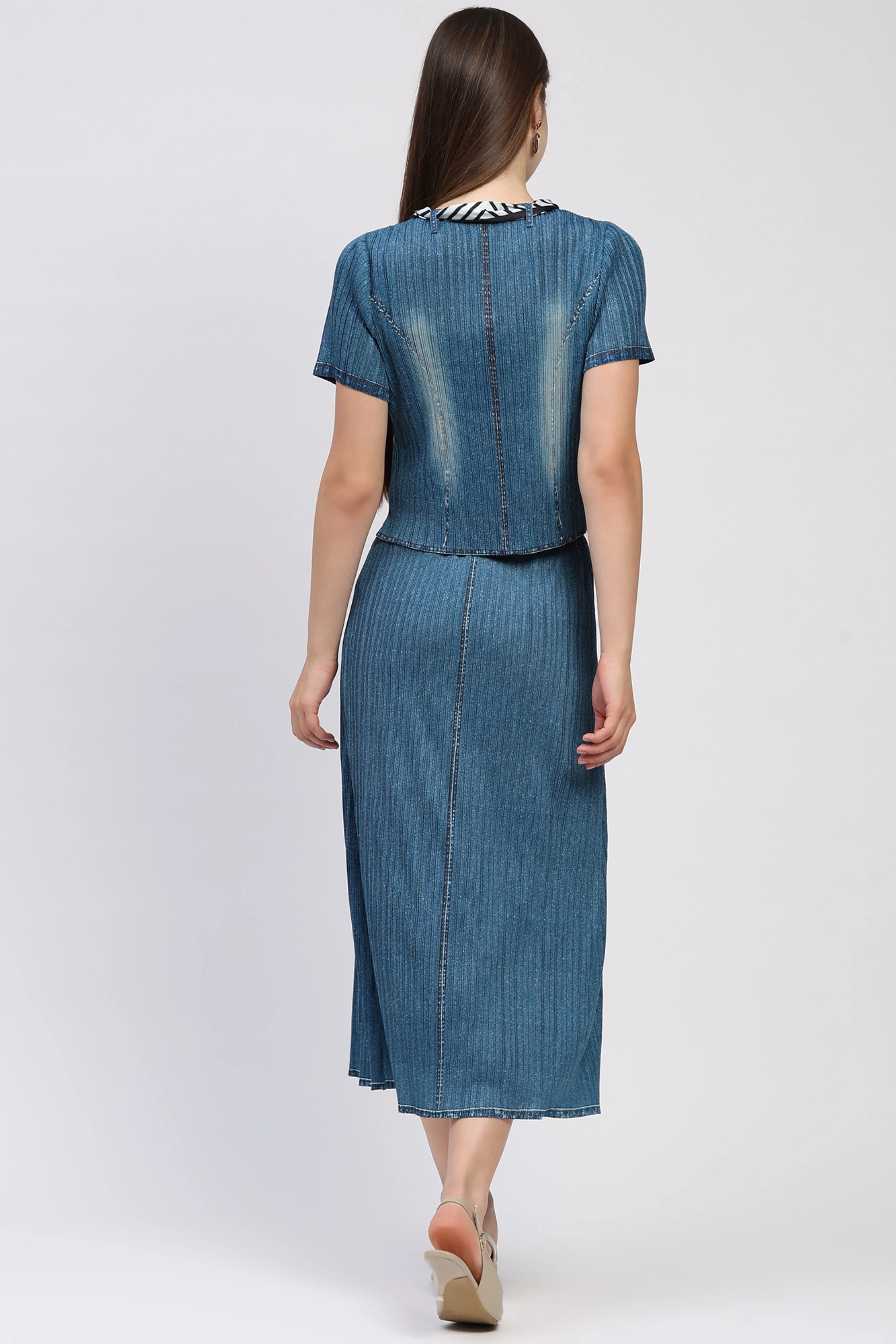 Pleated Scarf Detail Co-ord Set