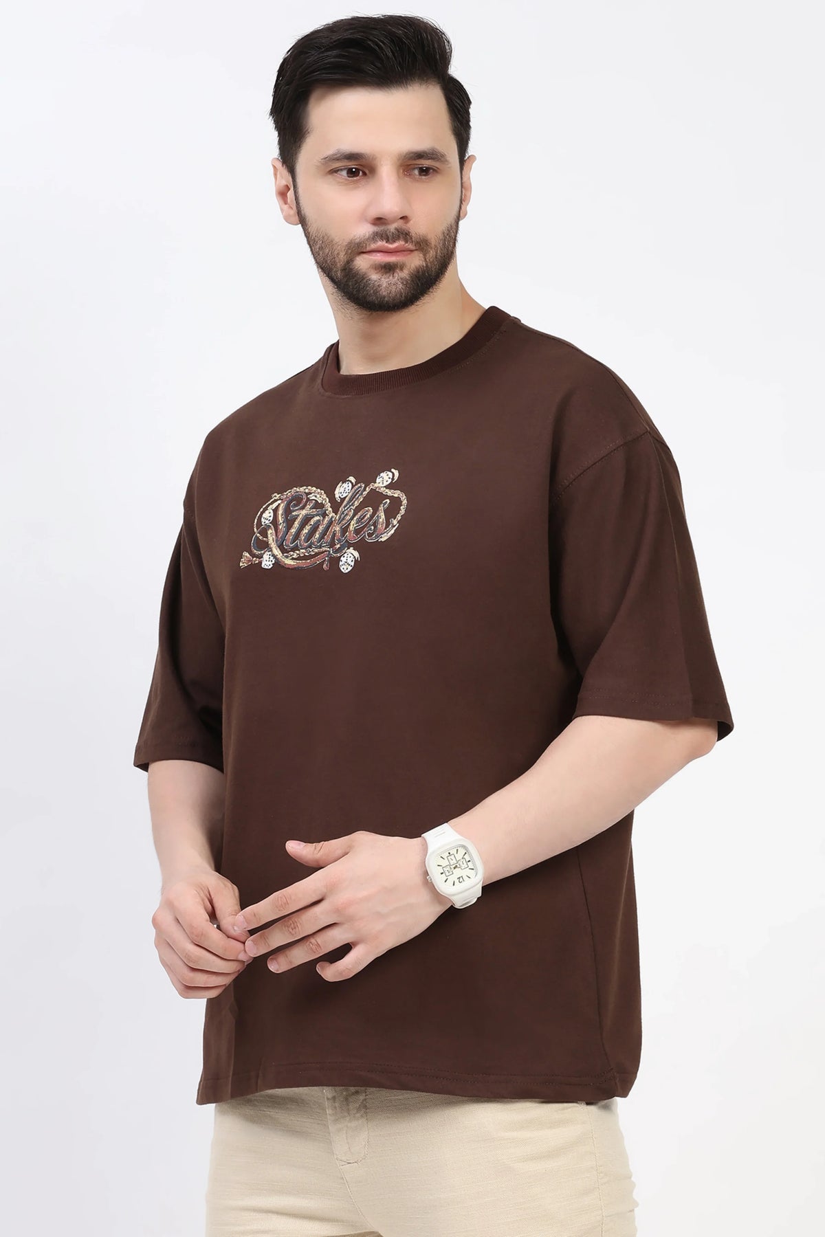 Stakes Graphic Oversized T-Shirt-Global Republic