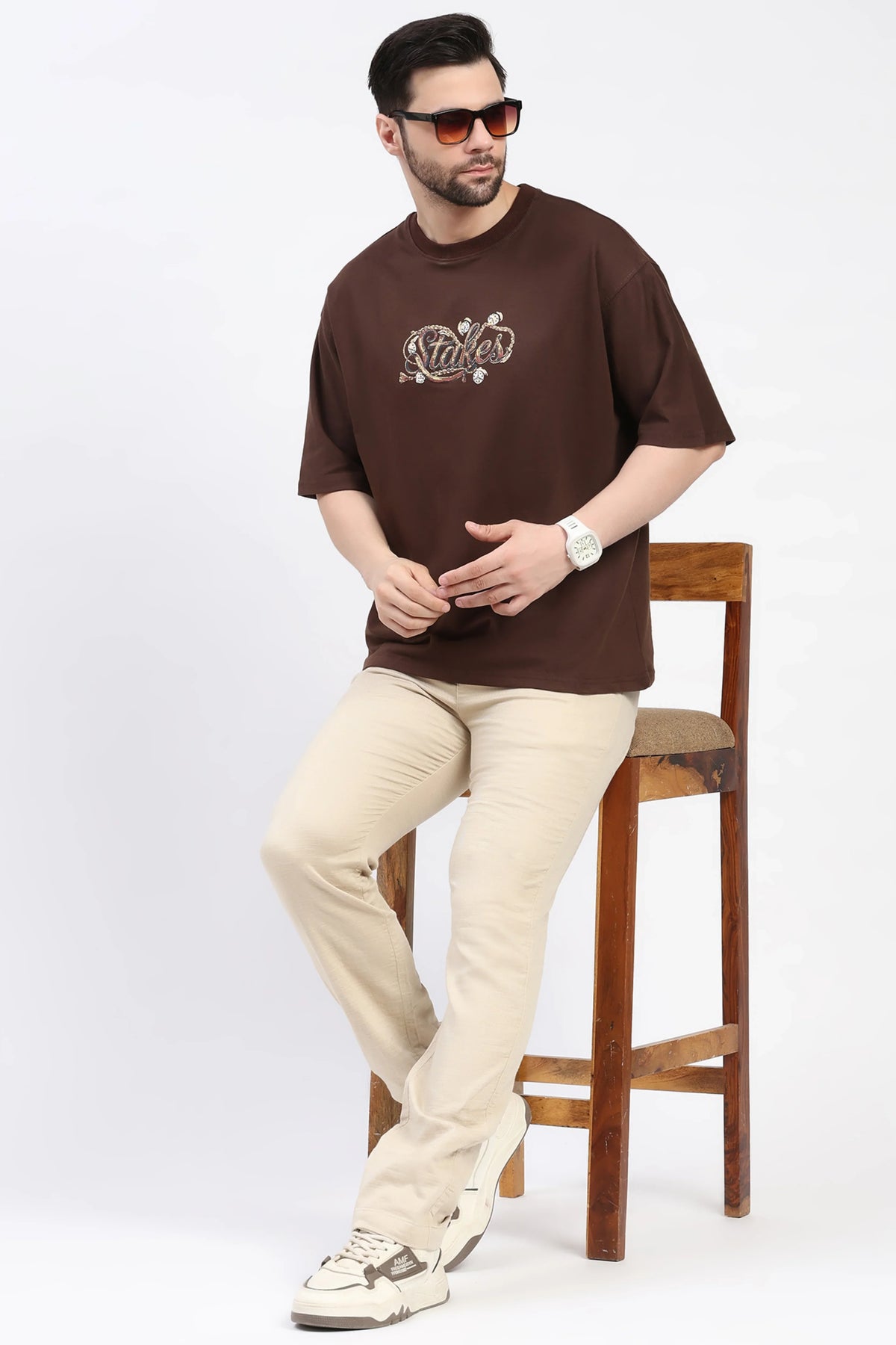 Stakes Graphic Oversized T-Shirt-Global Republic
