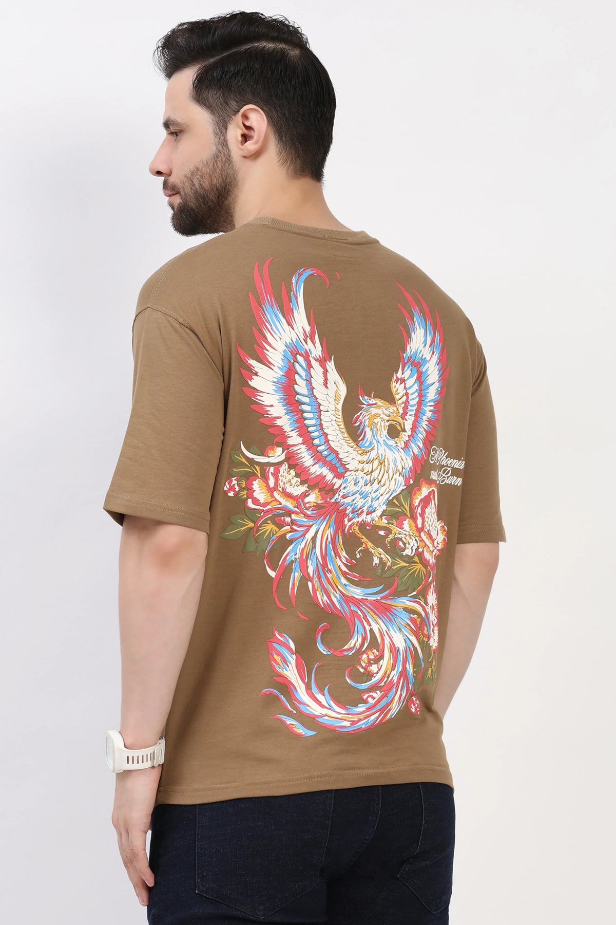 Brown Graphic Oversized T-Shirt-Global Republic