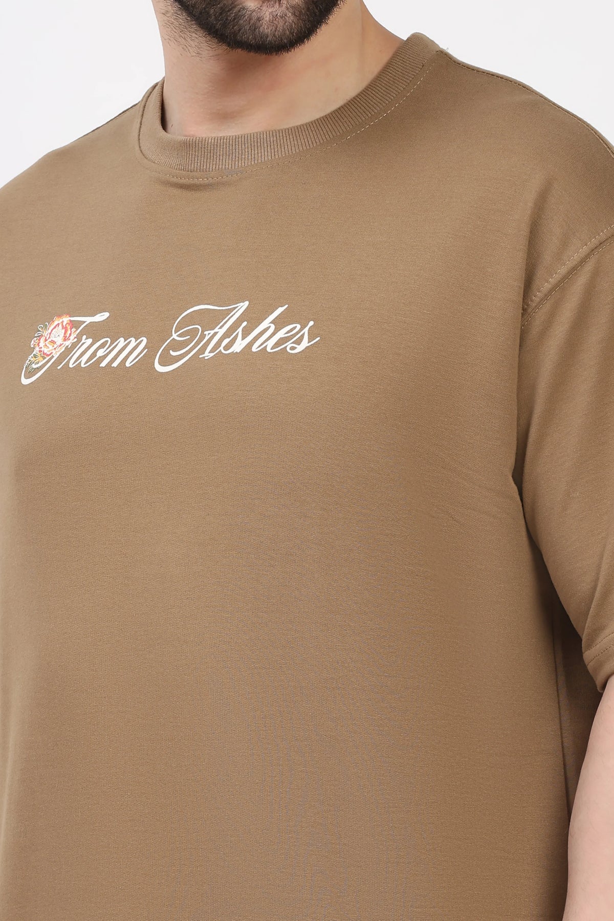 Brown Graphic Oversized T-Shirt-Global Republic