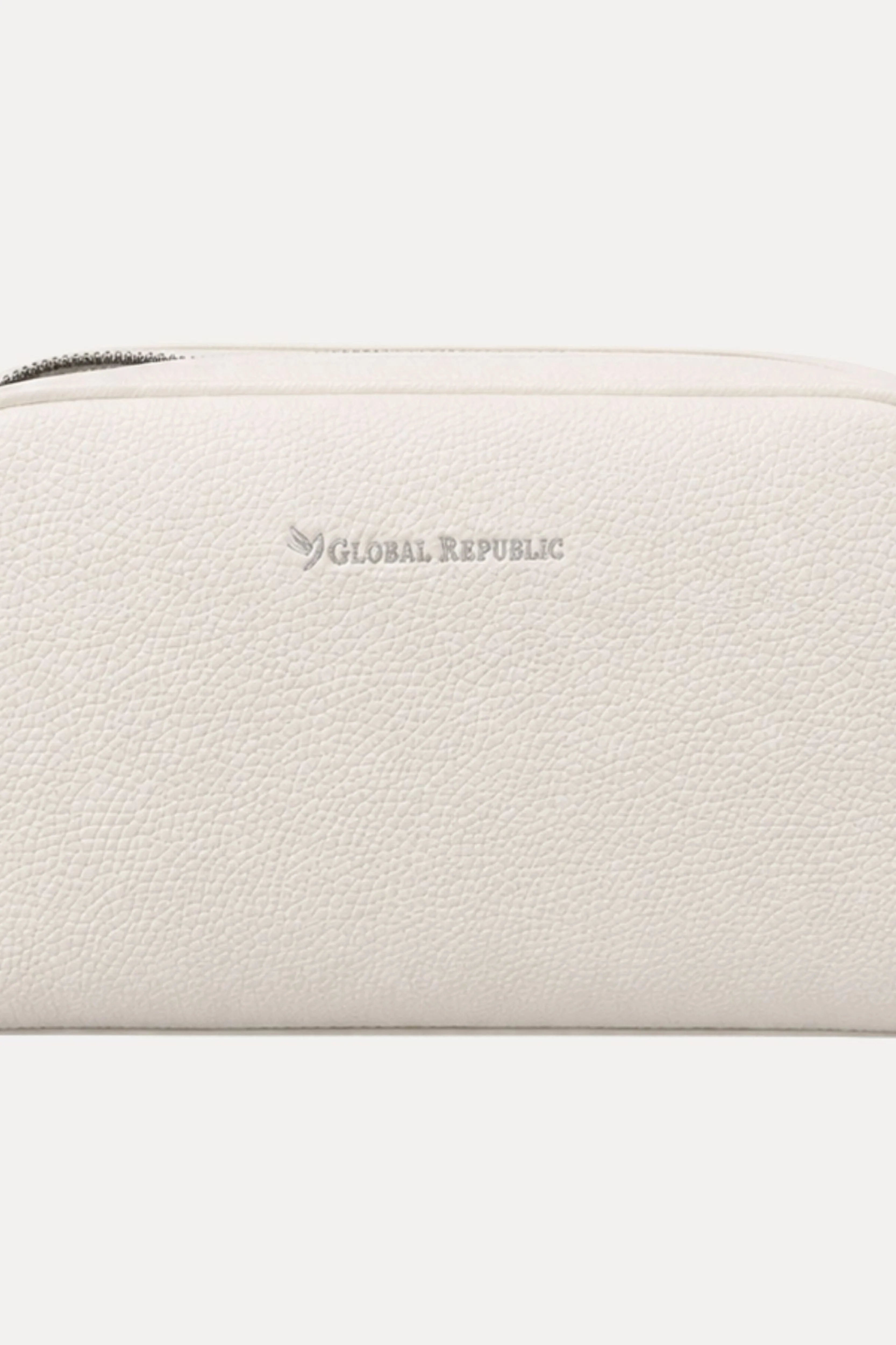 Cream PU Utility Kit Bag-Global Republic