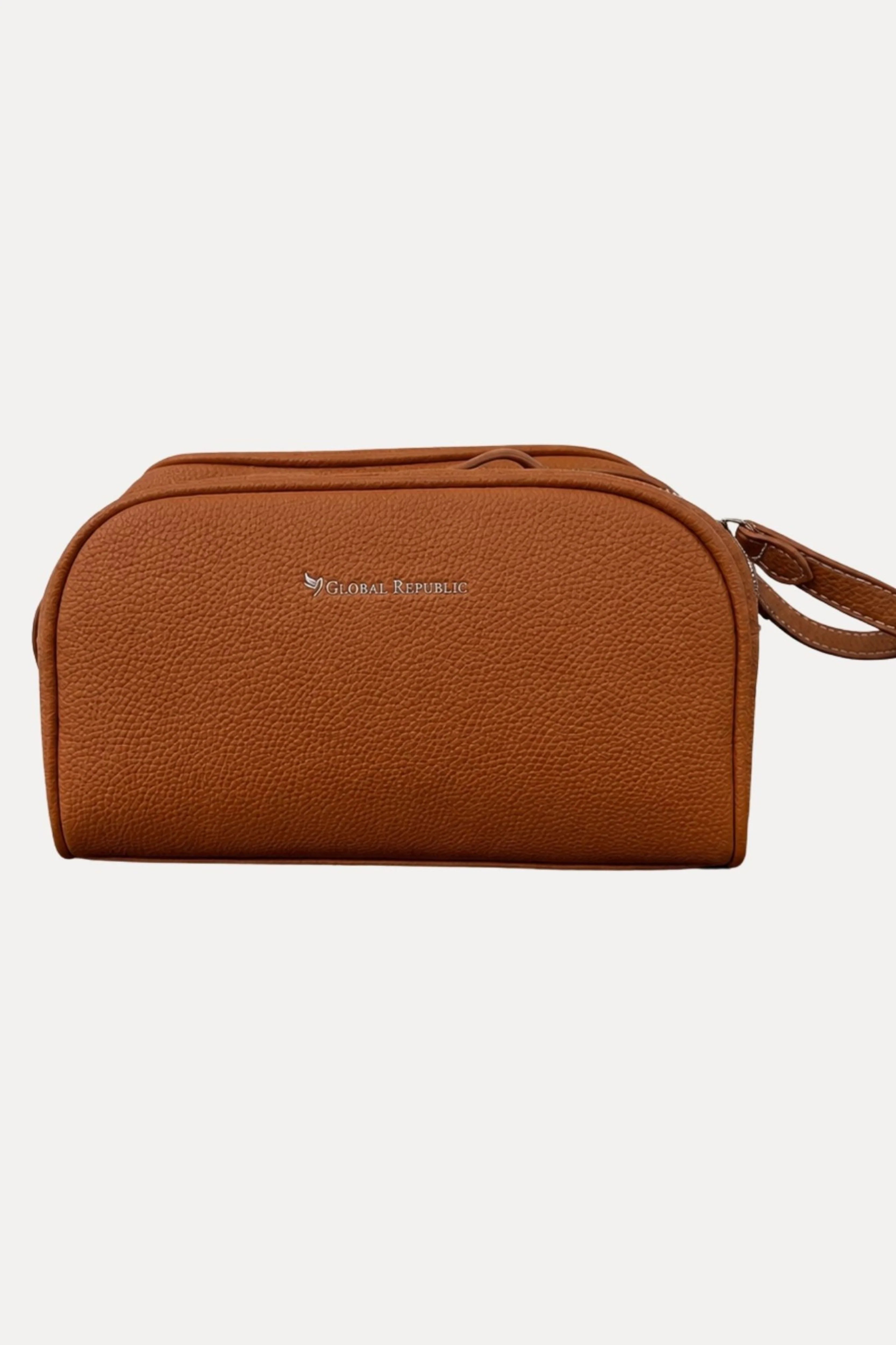 Tan PU Utility Kit Bag-Global Republic