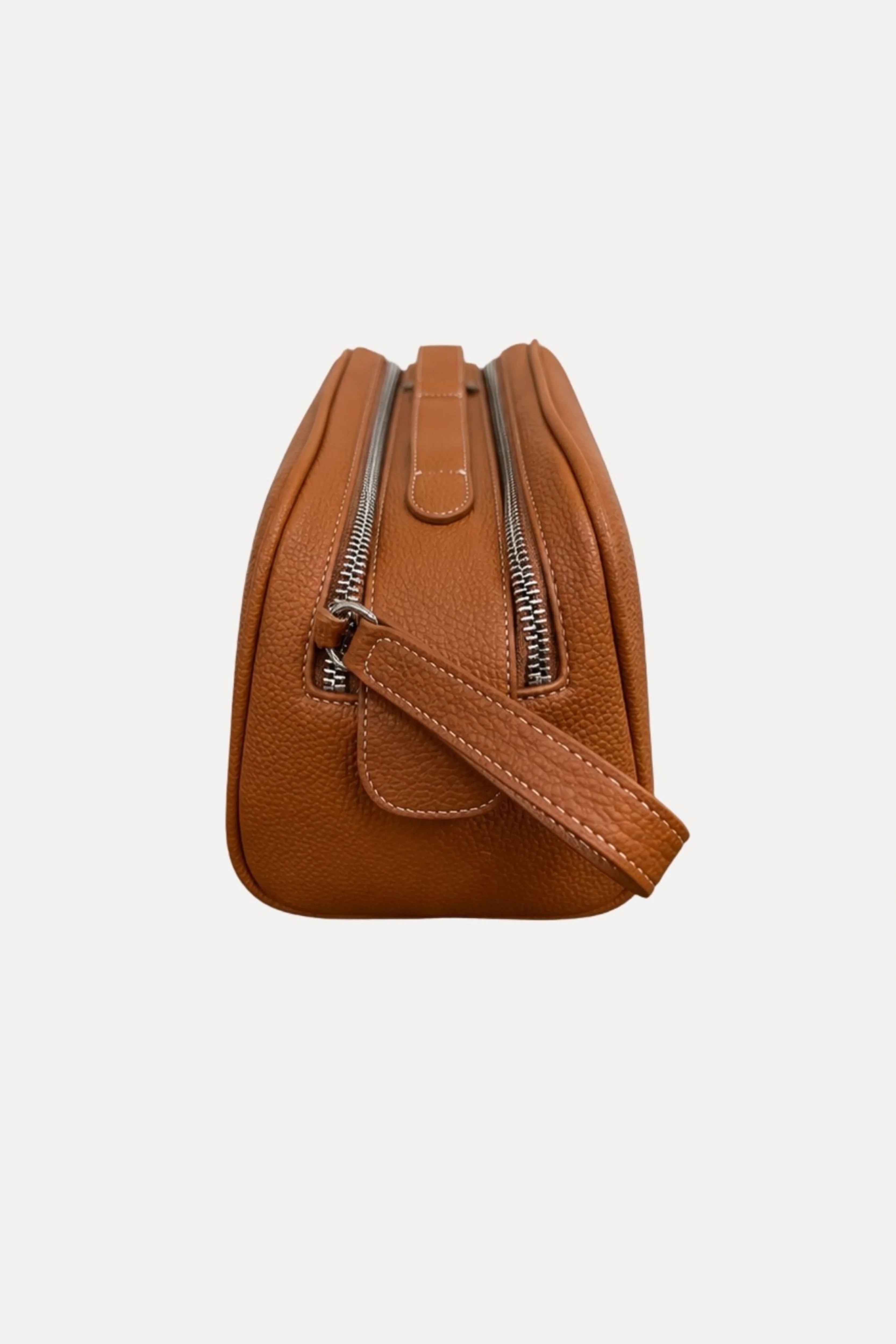 Tan PU Utility Kit Bag-Global Republic