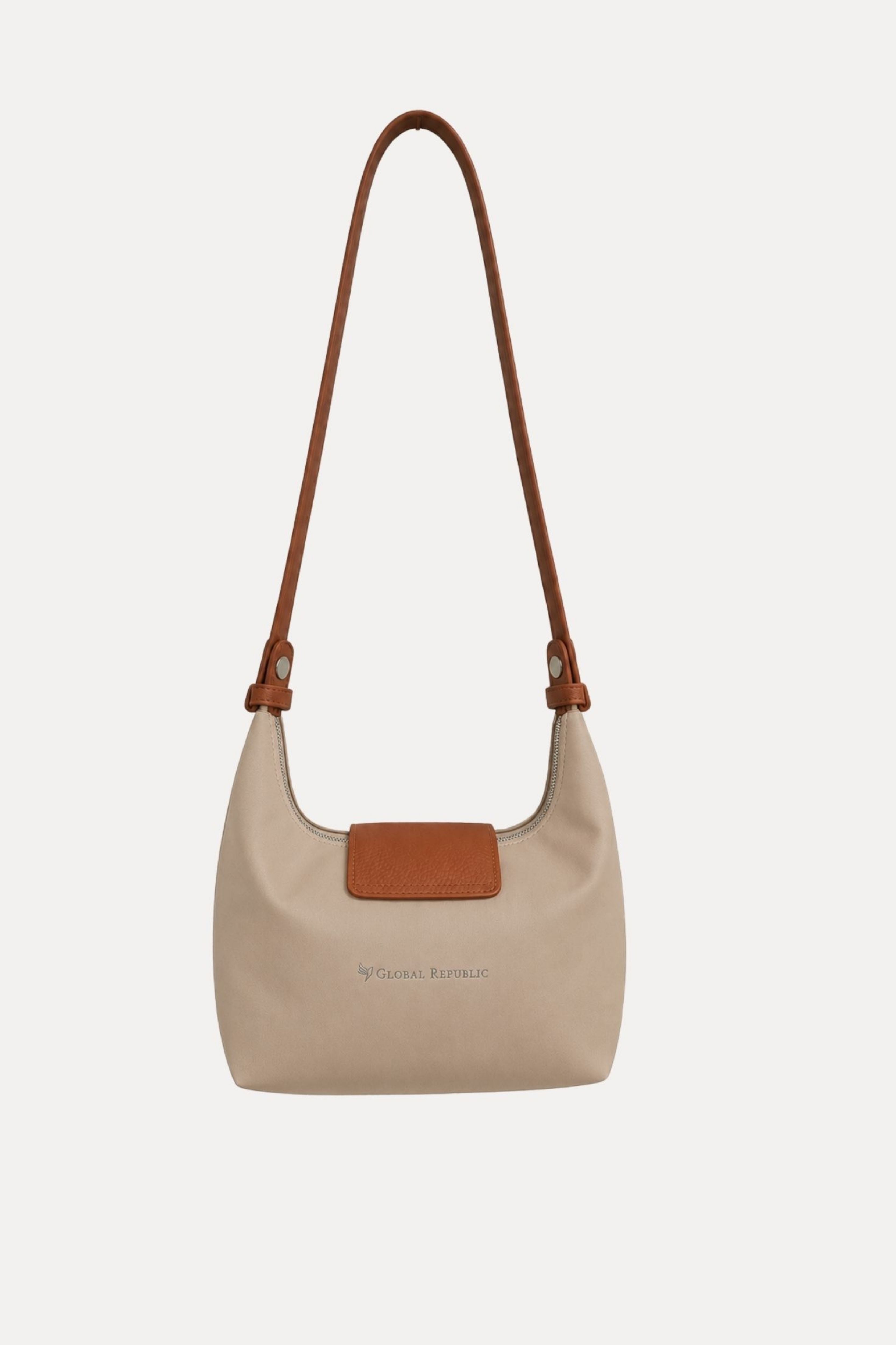 Mini Khaki Bag With Handle & Attachable Sling Strap-Global Republic