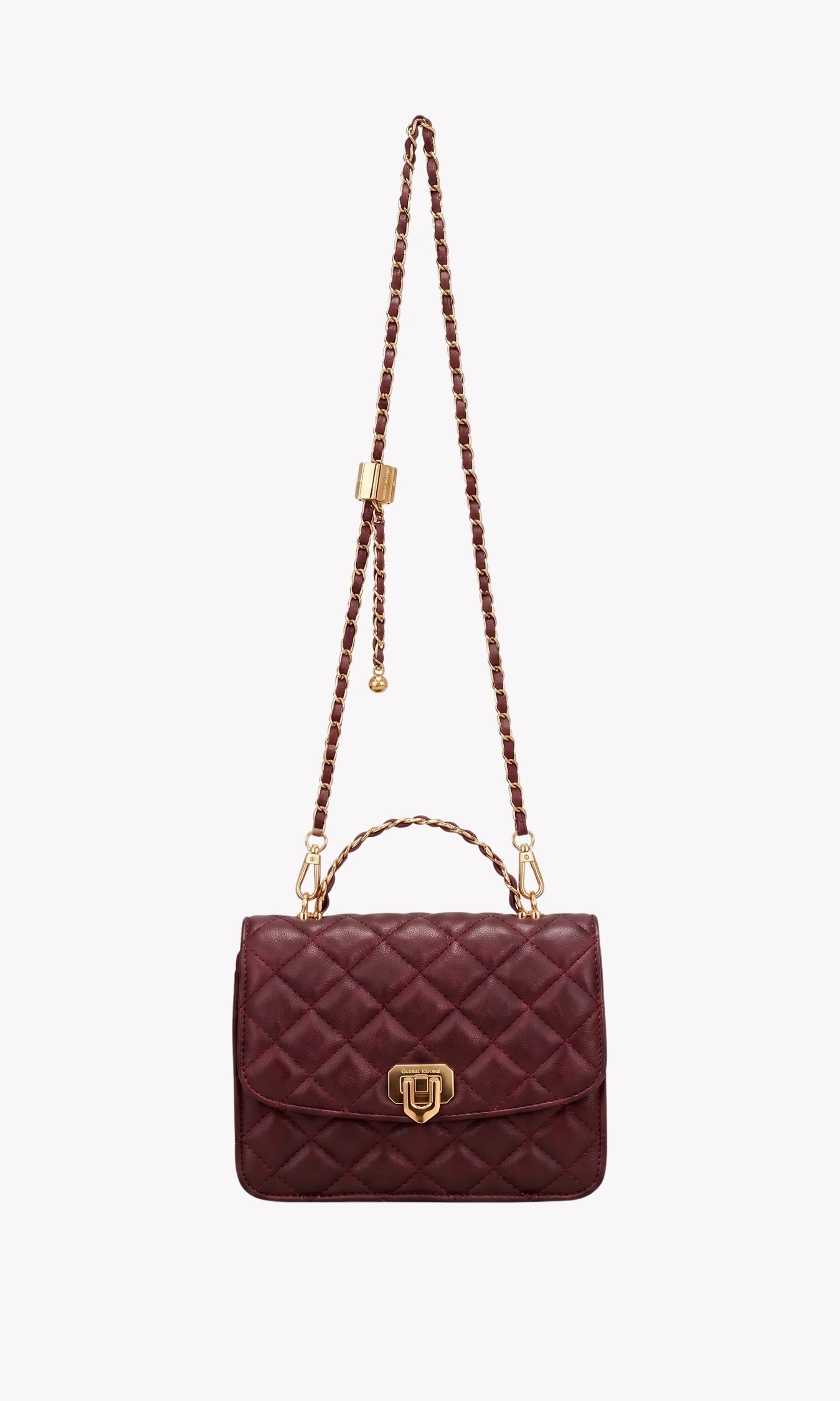 Wine Red Quilted Sling Bag-Global Republic