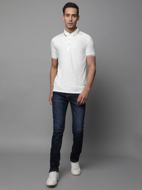 Mens Blue Cotton Solid Jeans