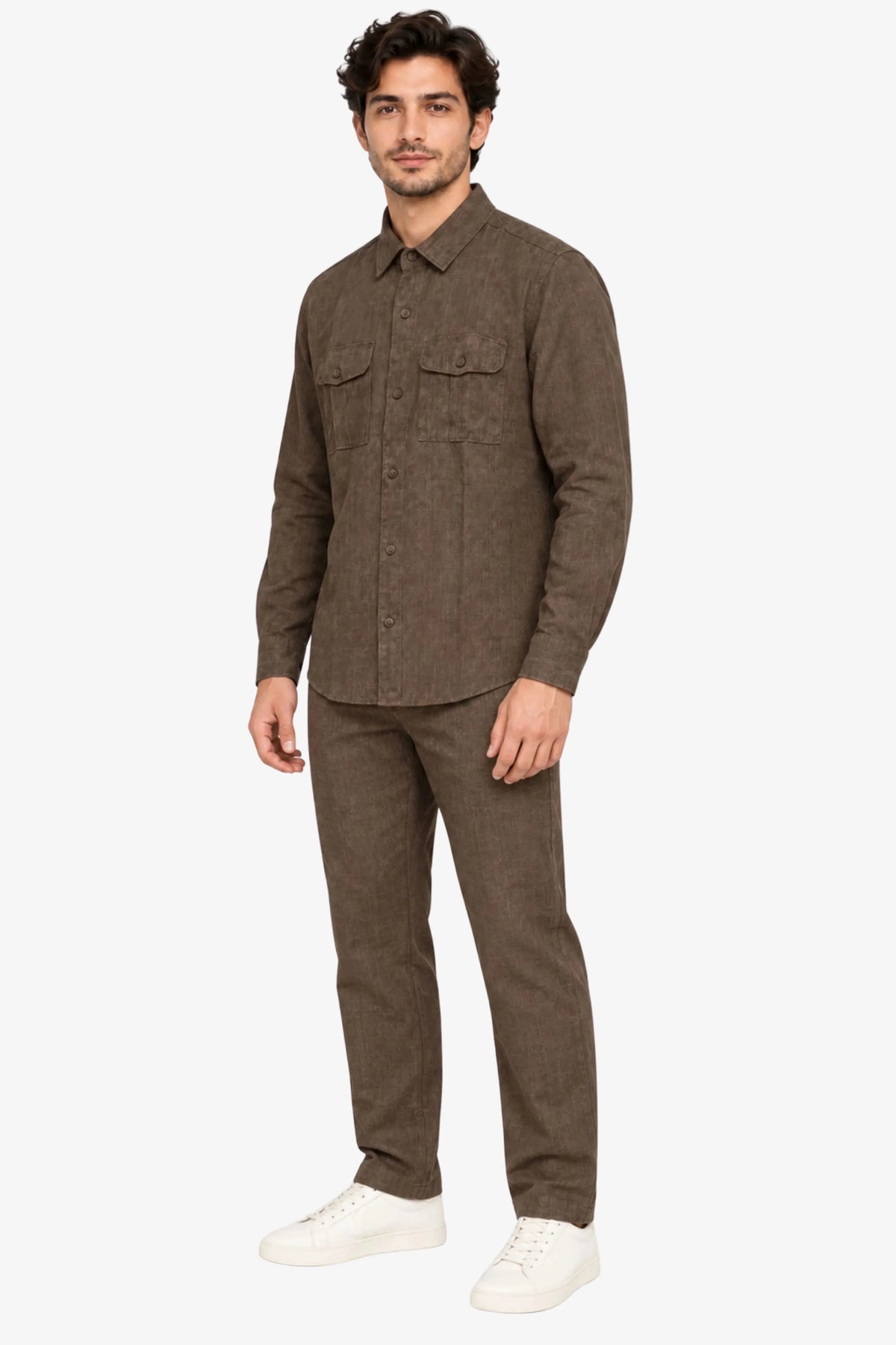 Coffee Brown Lyocell Set-Global Republic