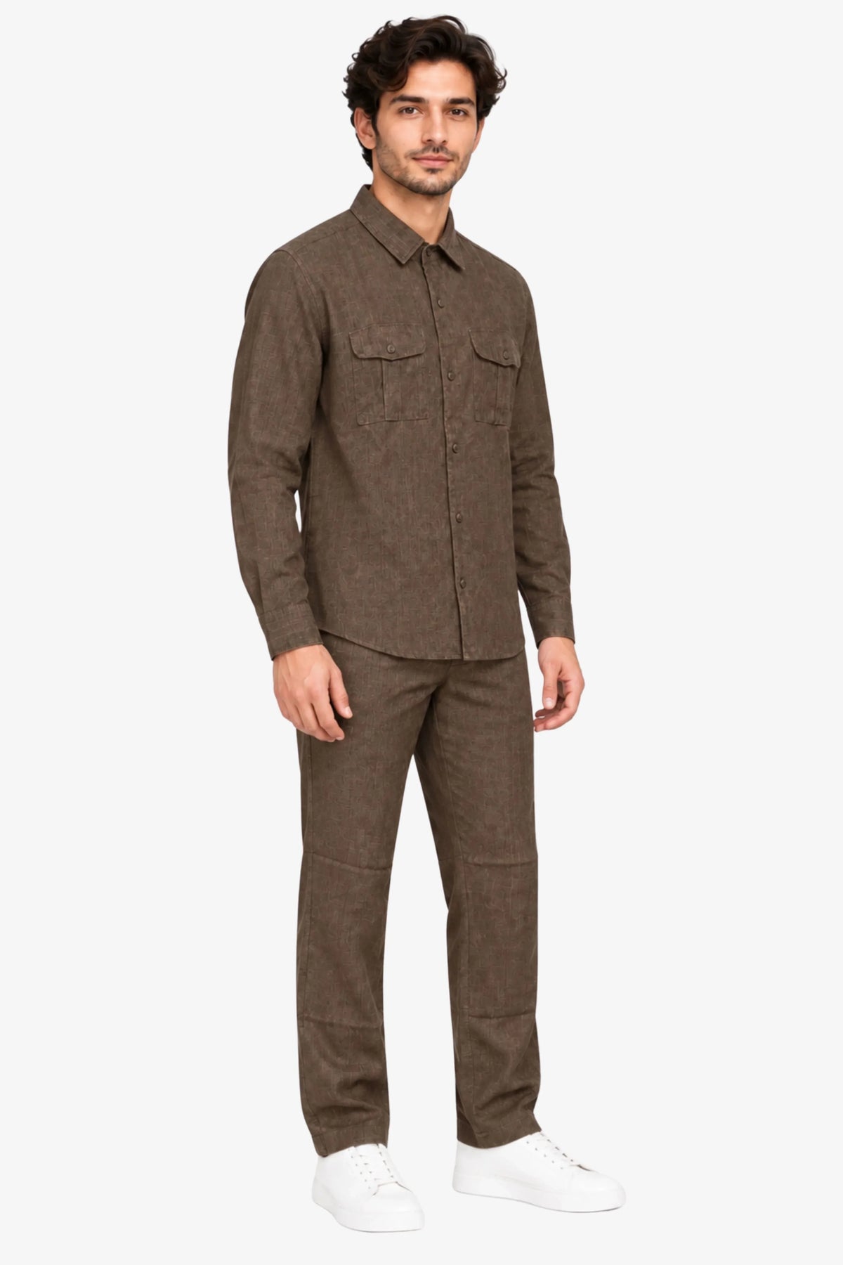 Coffee Brown Lyocell Set-Global Republic