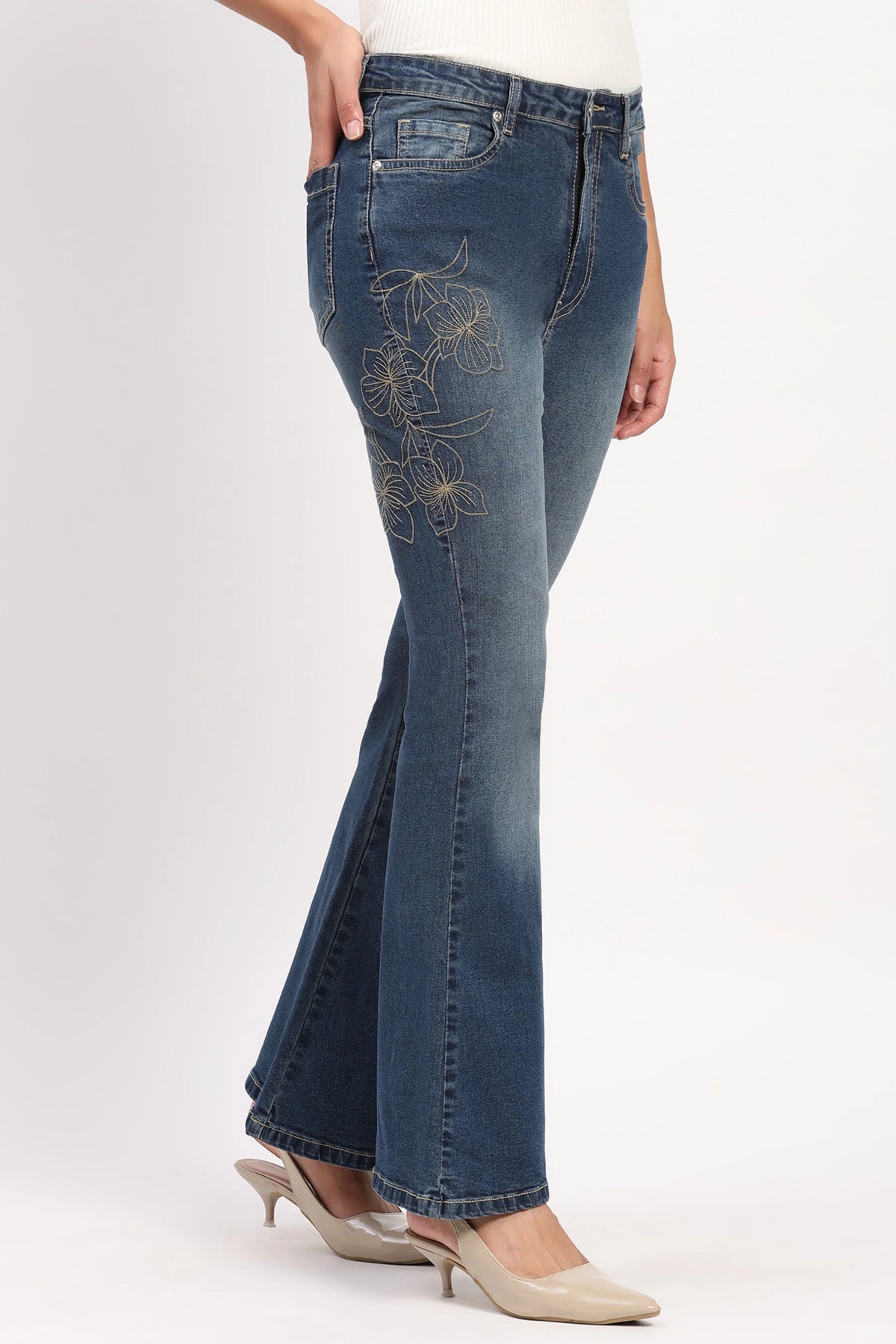 Floral Bootcut Jeans-Global Republic