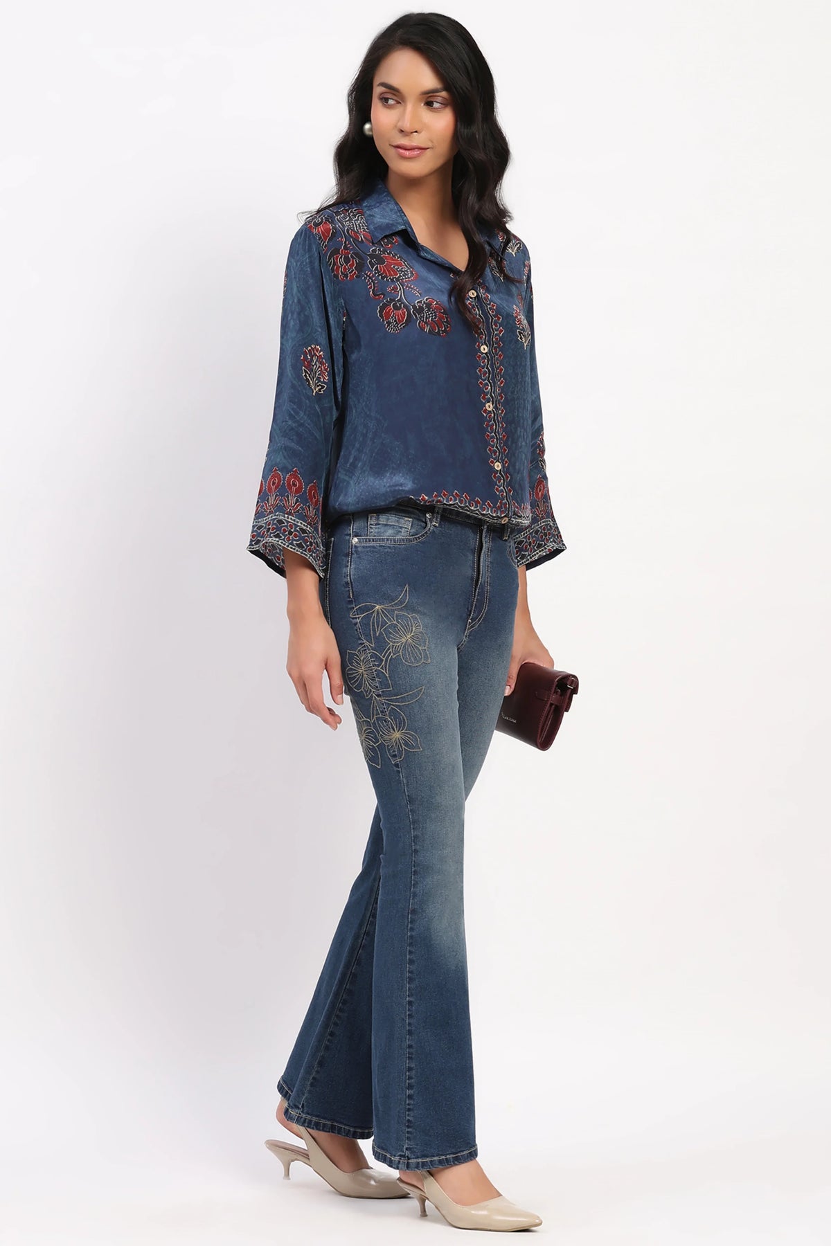 Floral Bootcut Jeans-Global Republic