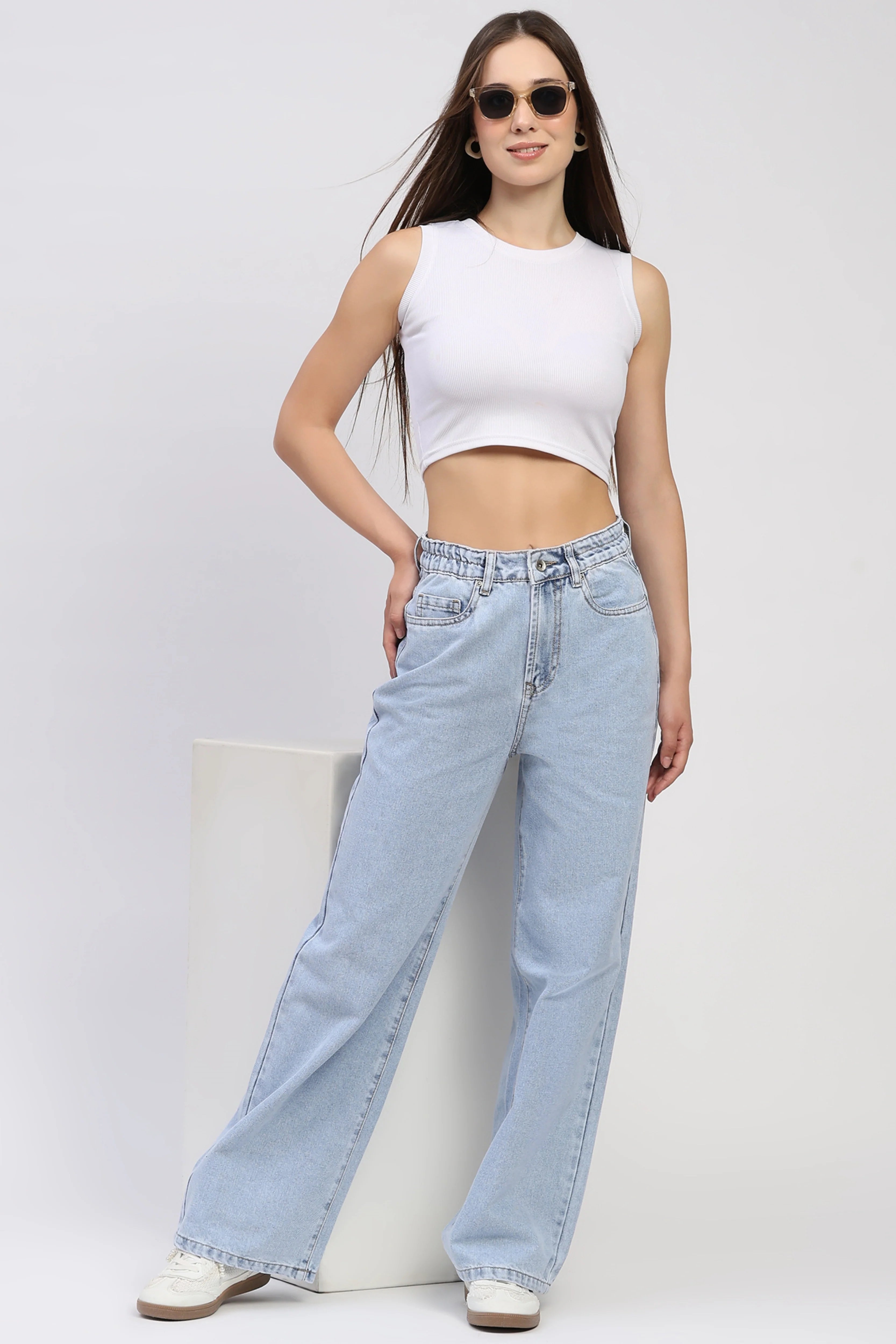 Ice Blue Straight Fit Jeans