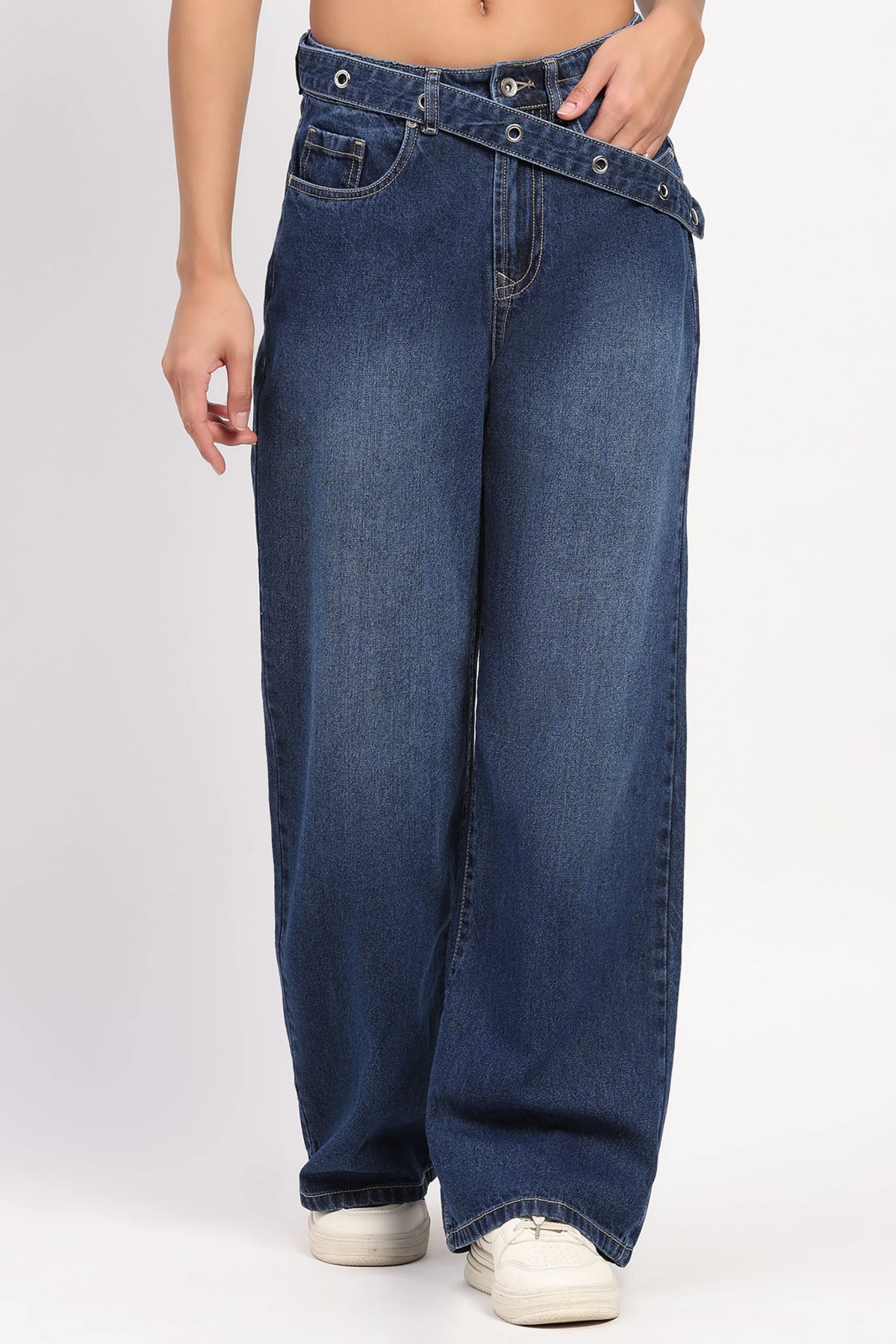 Crossover Loose-Fit Jeans-Global Republic
