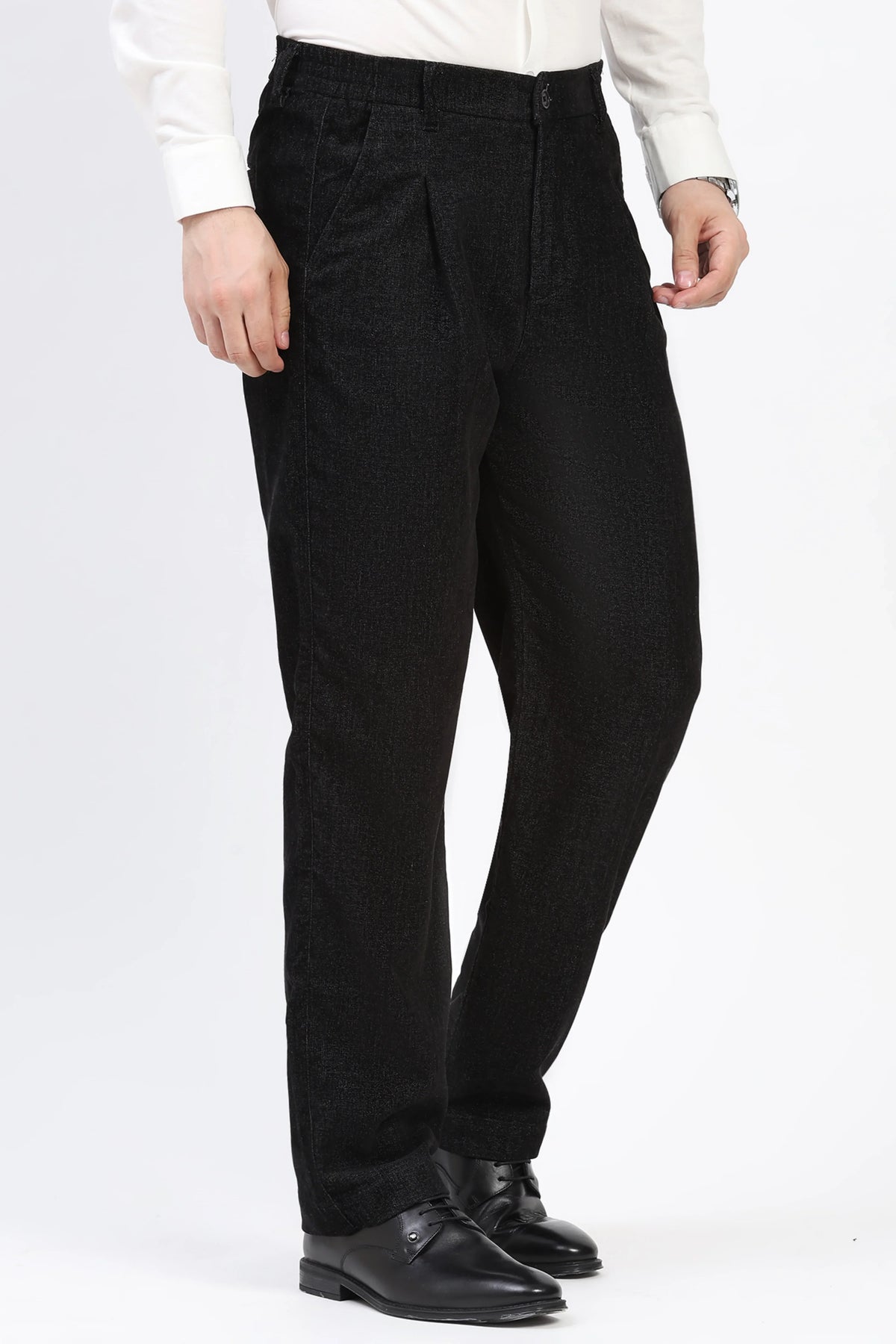 Black Melange Trousers-Global Republic
