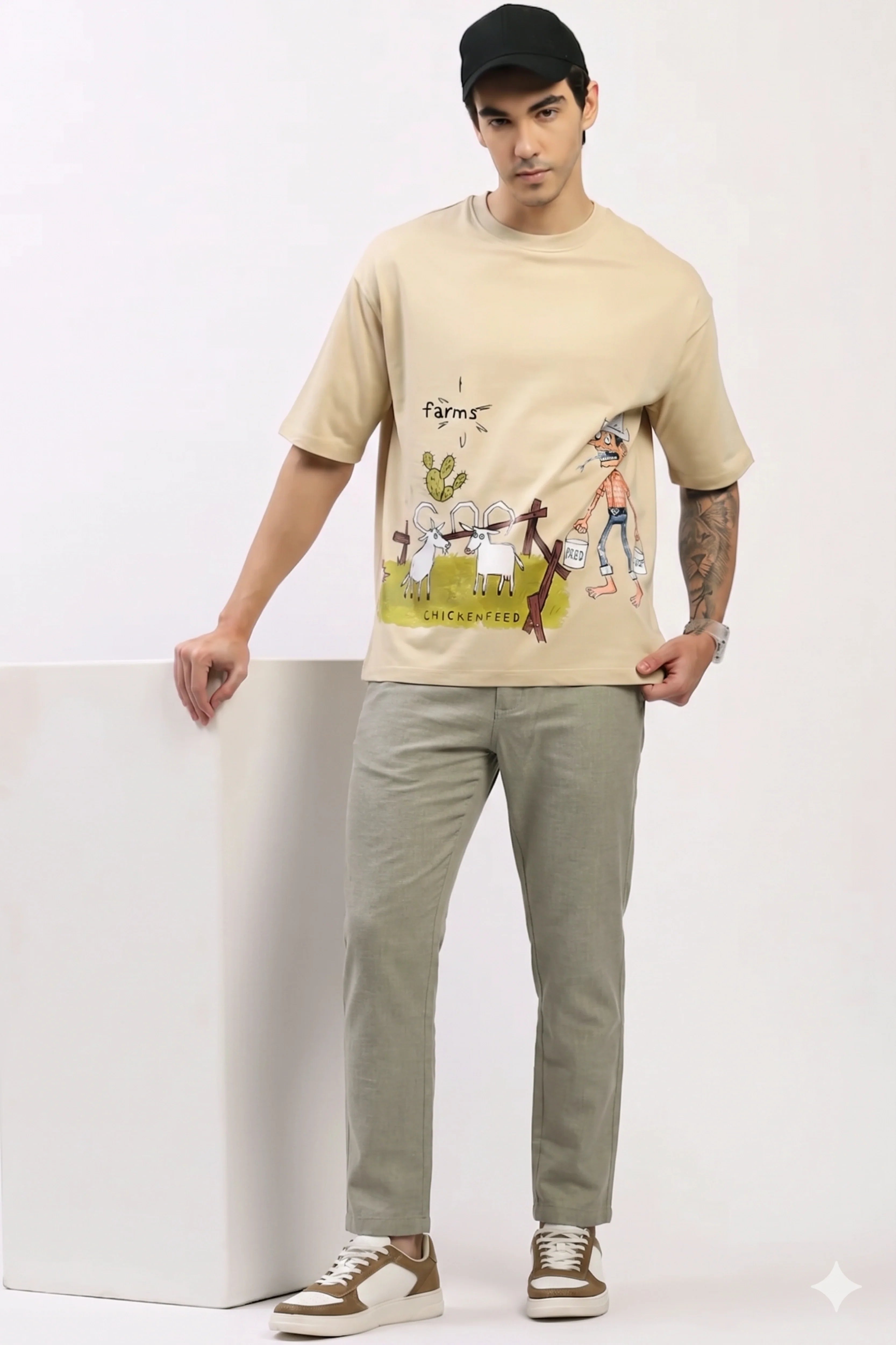 Pista Green Cotton Trousers-Global Republic