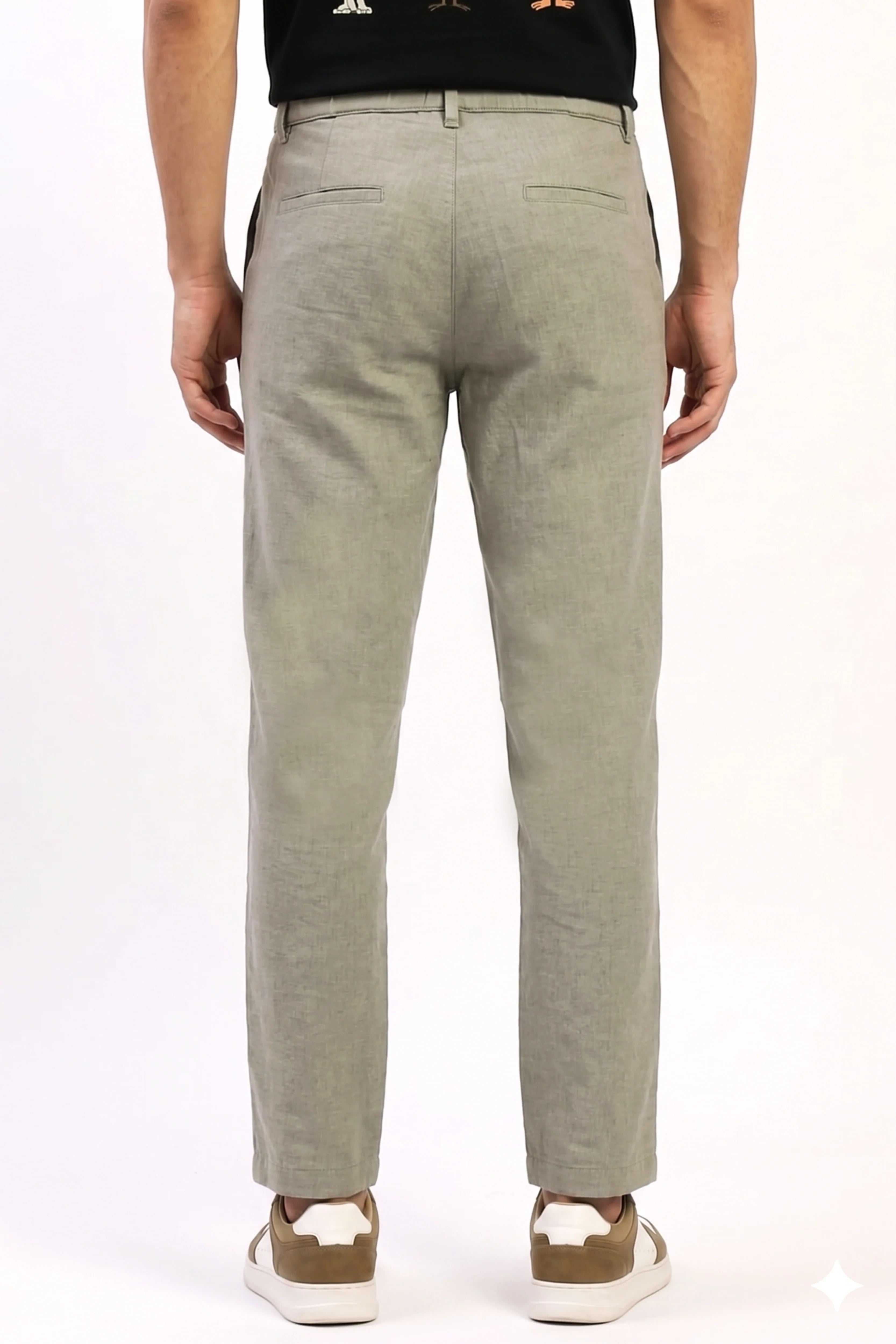 Pista Green Cotton Trousers-Global Republic