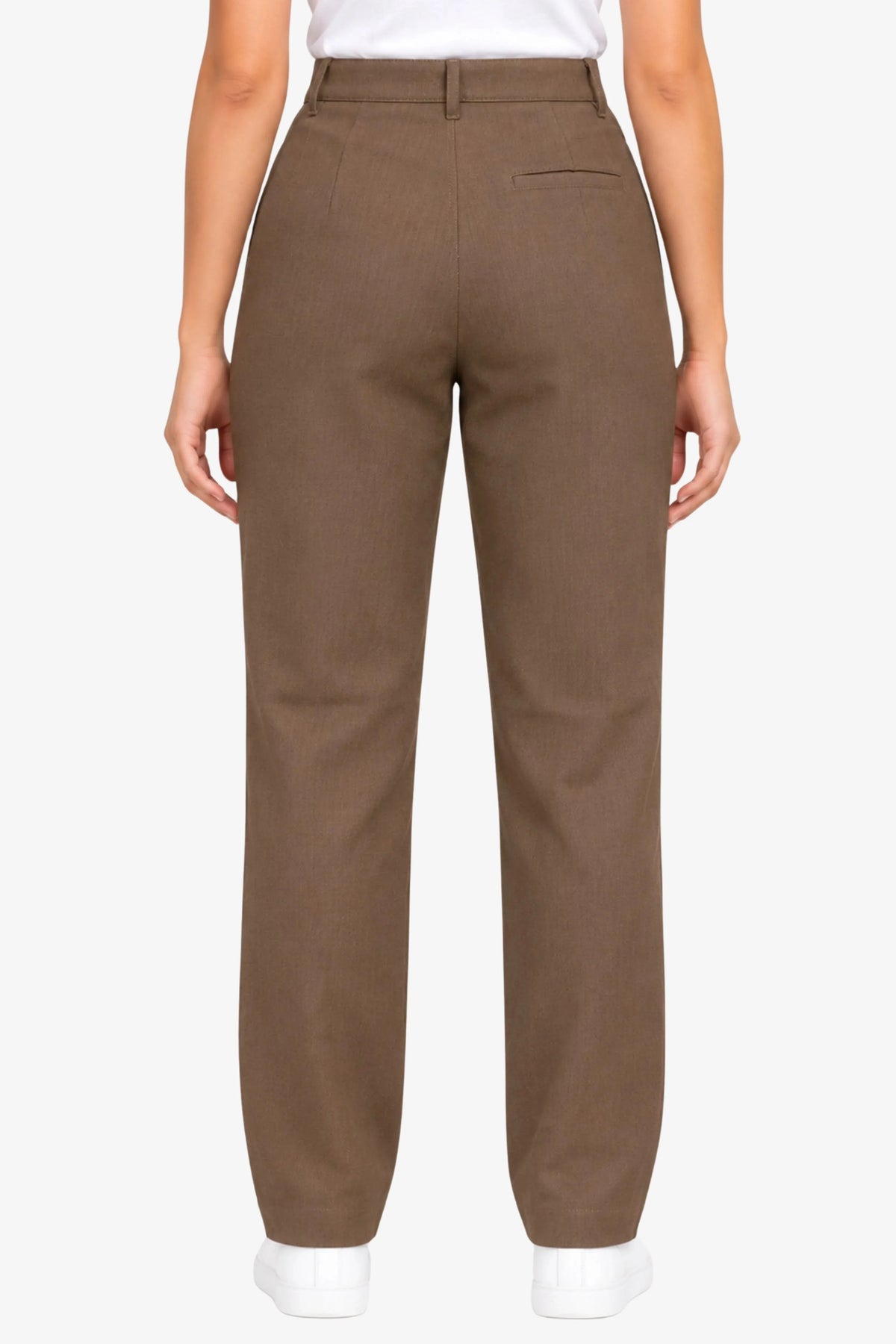 Brown Straight Fit Trousers-Global Republic