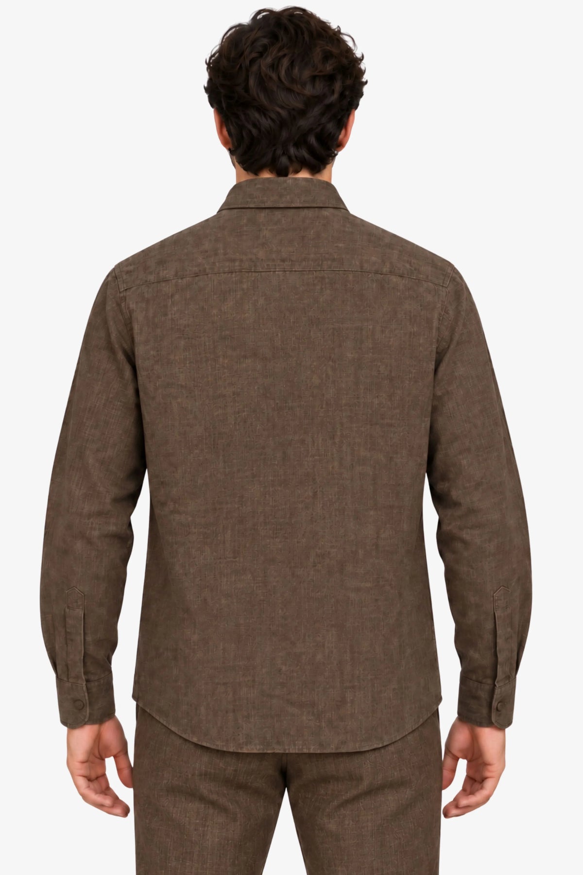 Coffee Brown Lyocell Melange Shirt-Global Republic