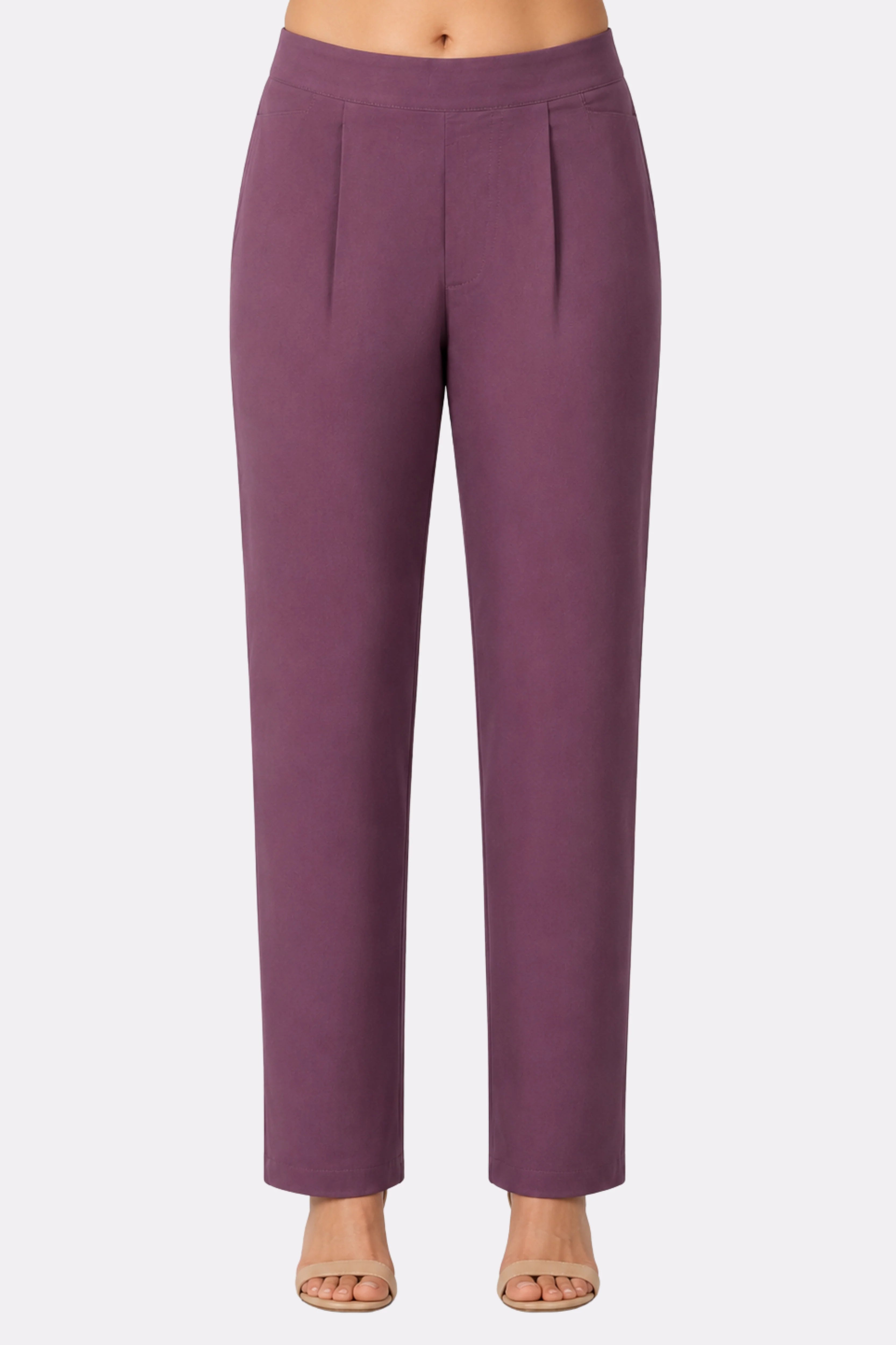 Purple Printed Cotton Suit Set-Global Republic