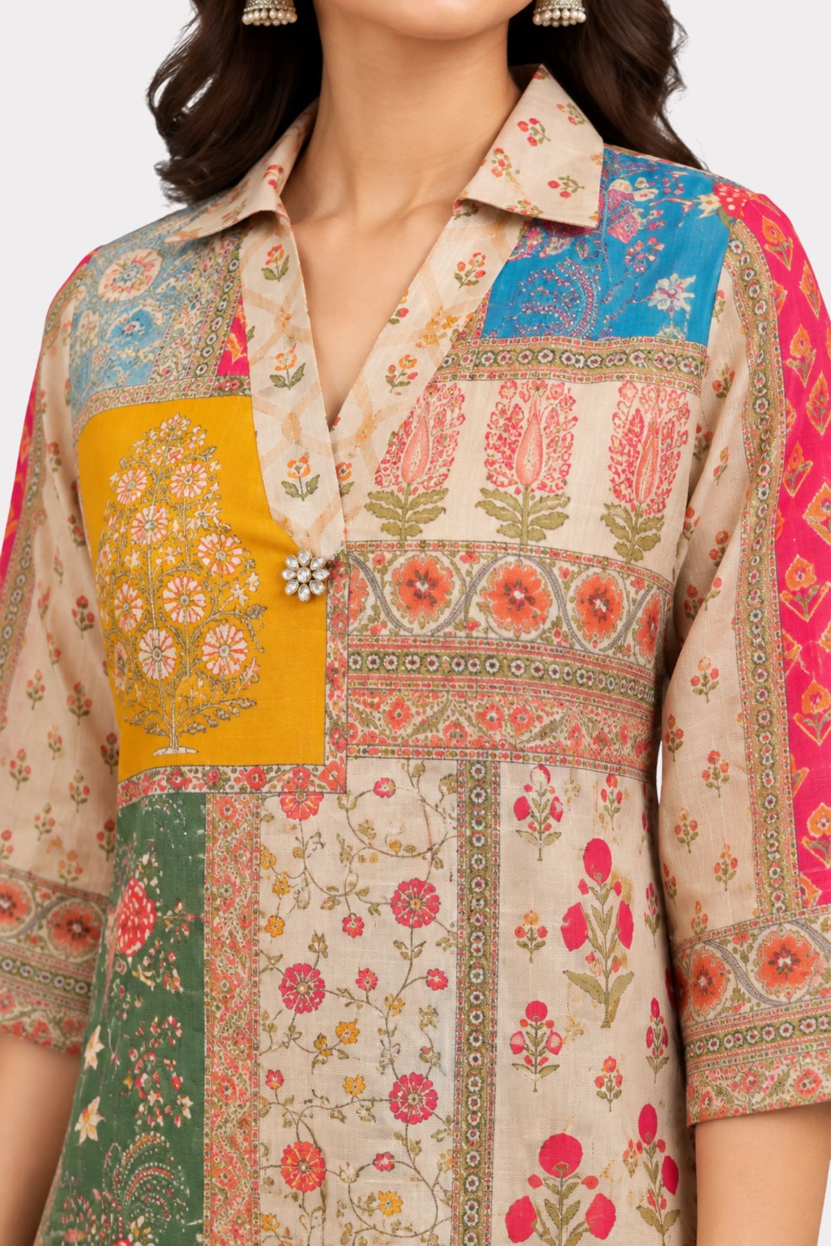 Multicolor Floral Printed Modal Crepe Co-ord Set-Global Republic