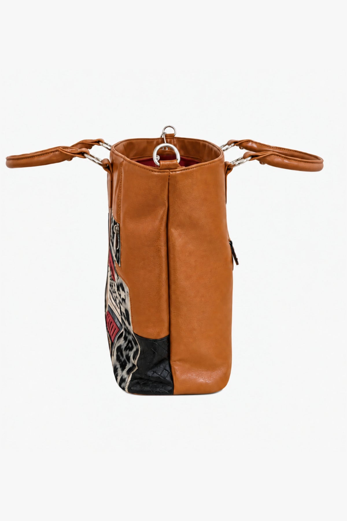 Brown Quirky Patchwork Handbag-Global Republic