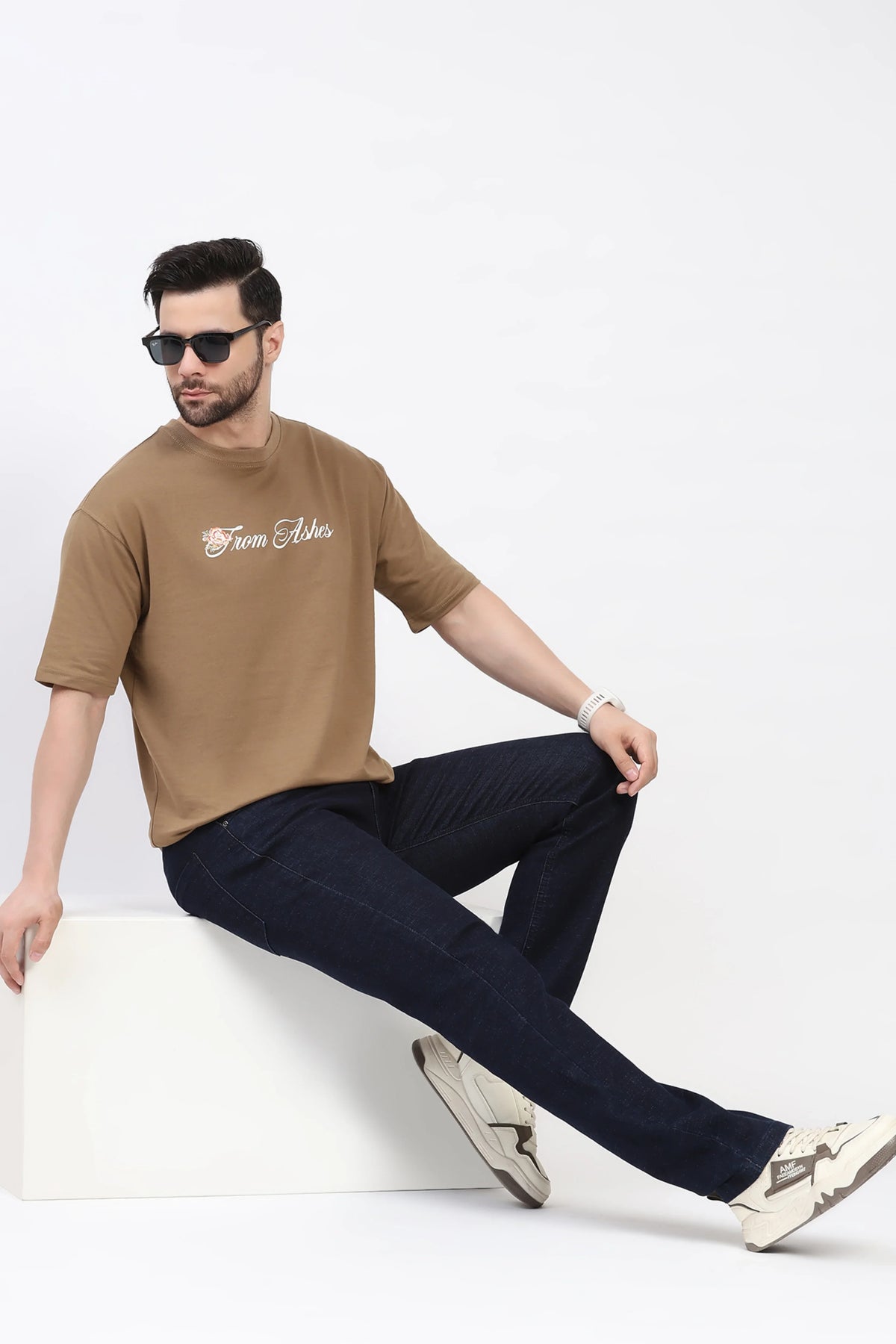 Ink Blue Straight-Fit Jeans-Global Republic