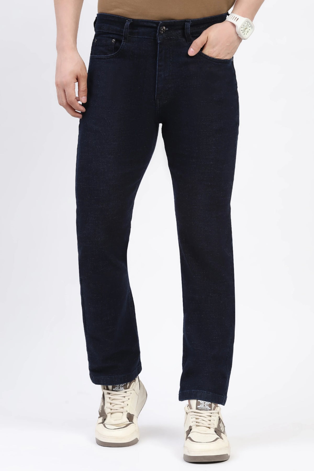 Ink Blue Straight-Fit Jeans-Global Republic