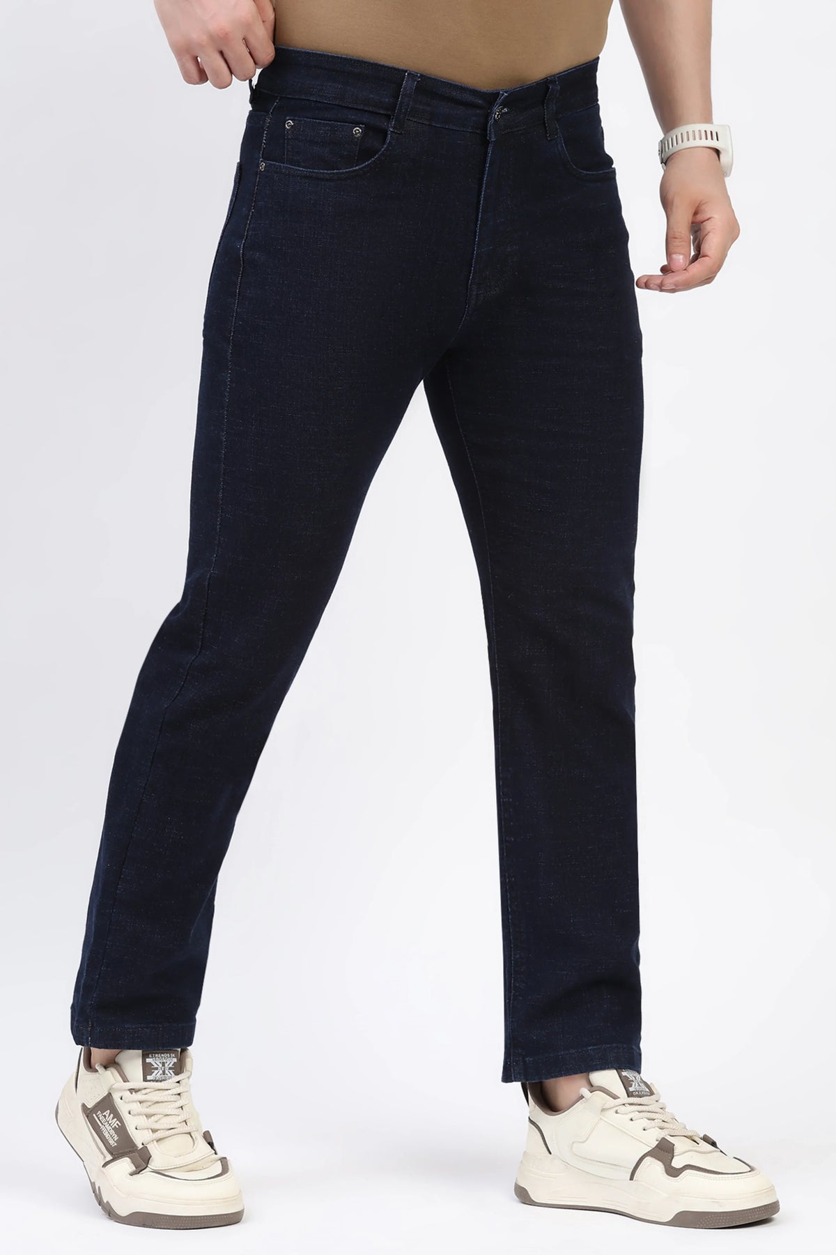 Ink Blue Straight-Fit Jeans-Global Republic