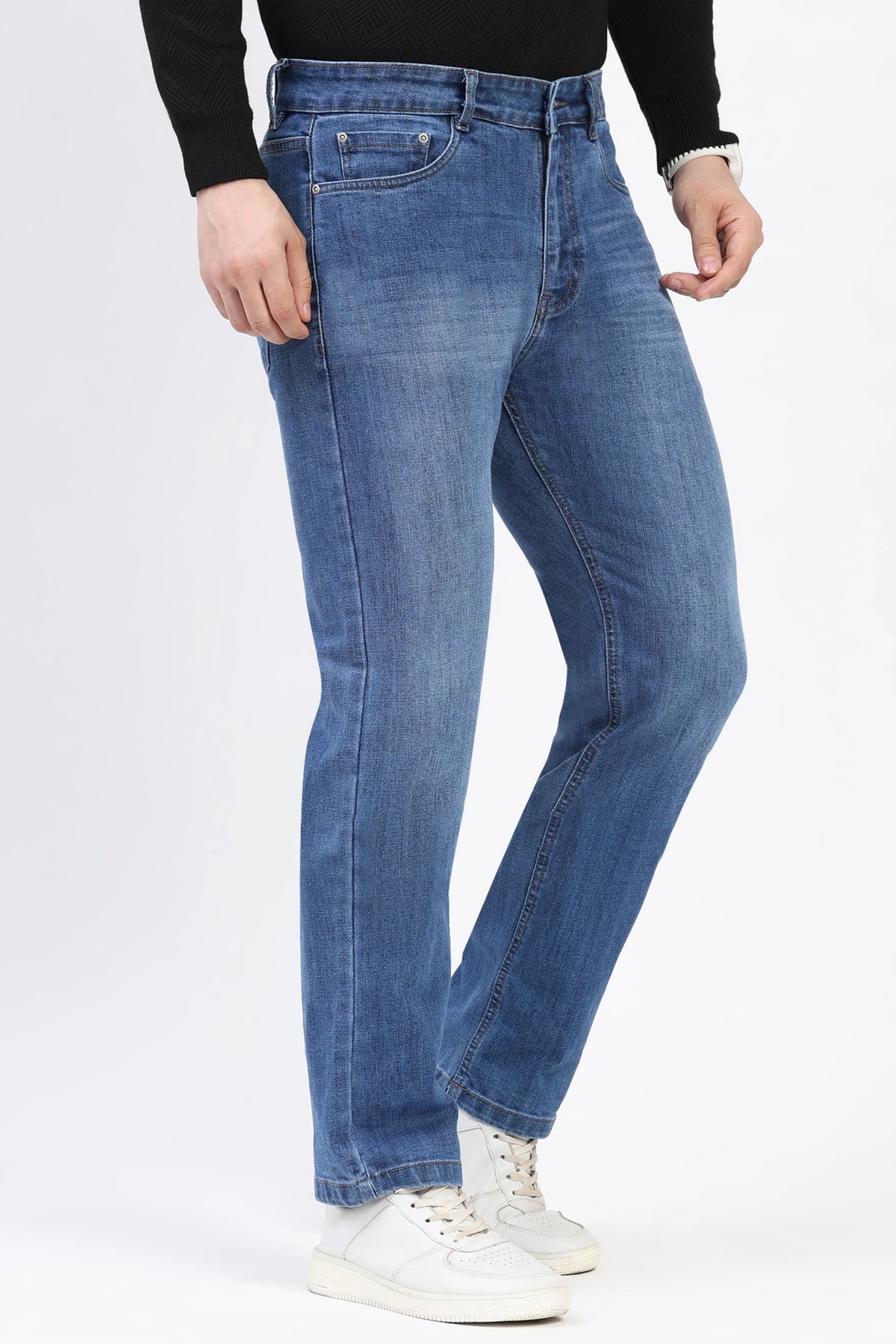 Blue Washed Cat-Scratch Jeans-Global Republic