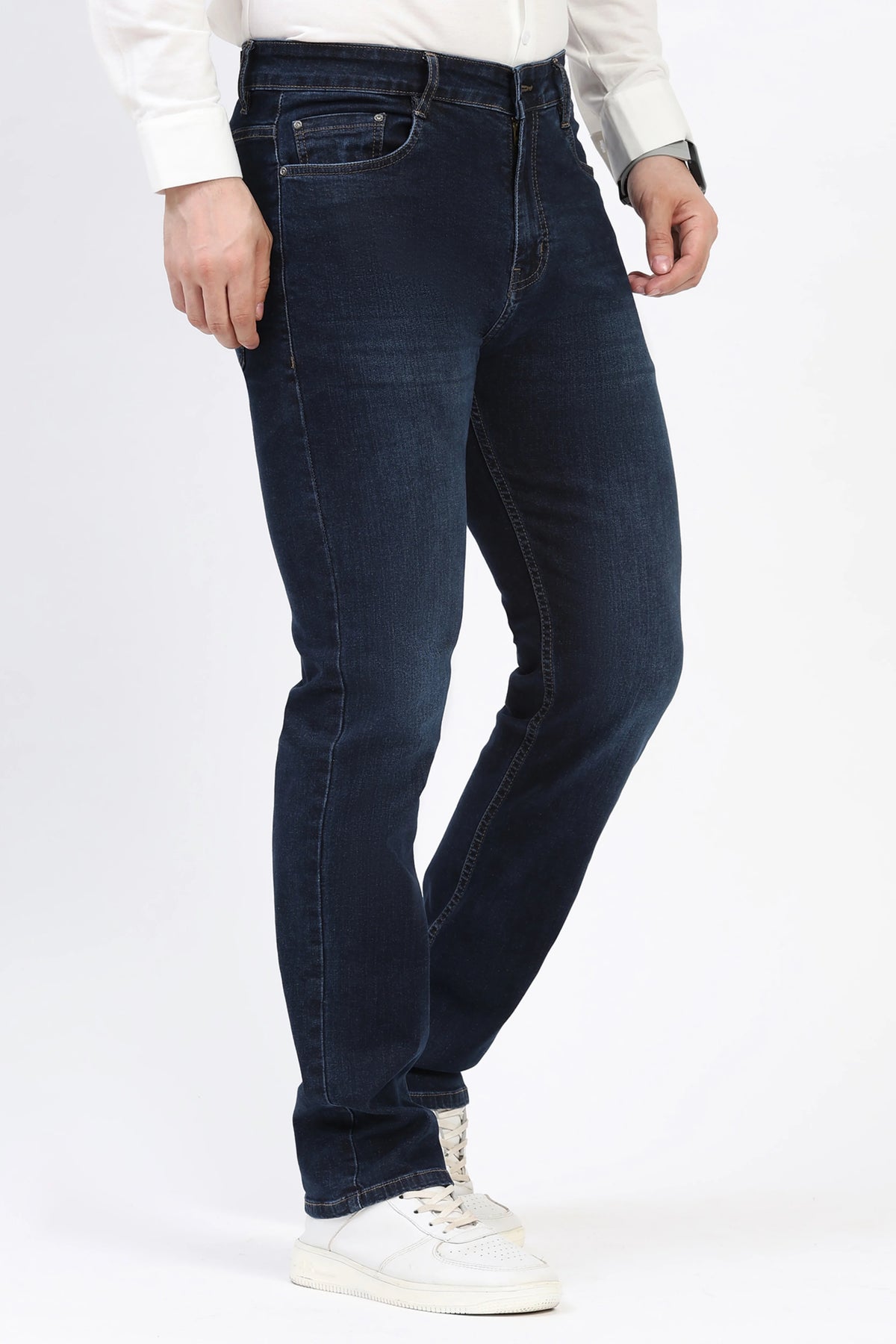 Dark Blue Straight-Fit Jeans