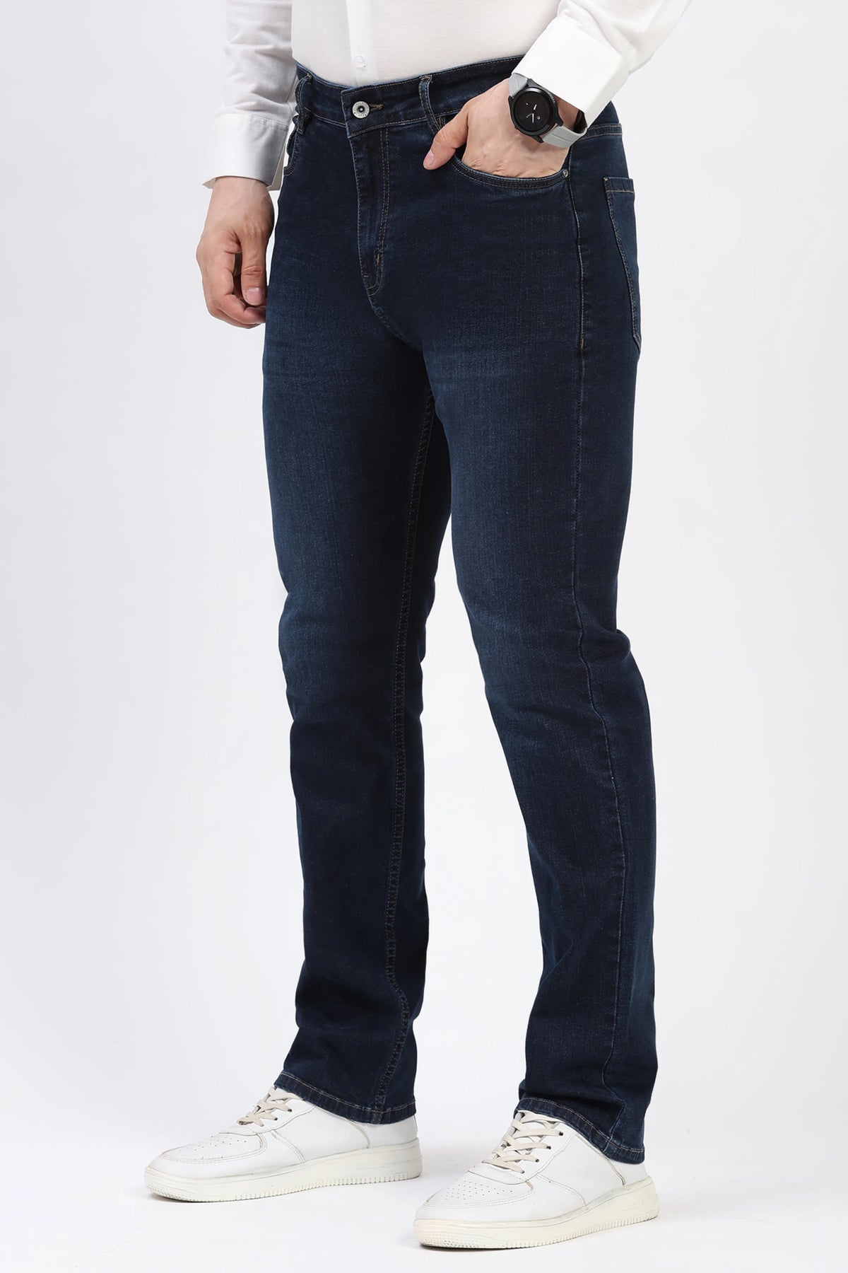 Dark Blue Straight-Fit Jeans
