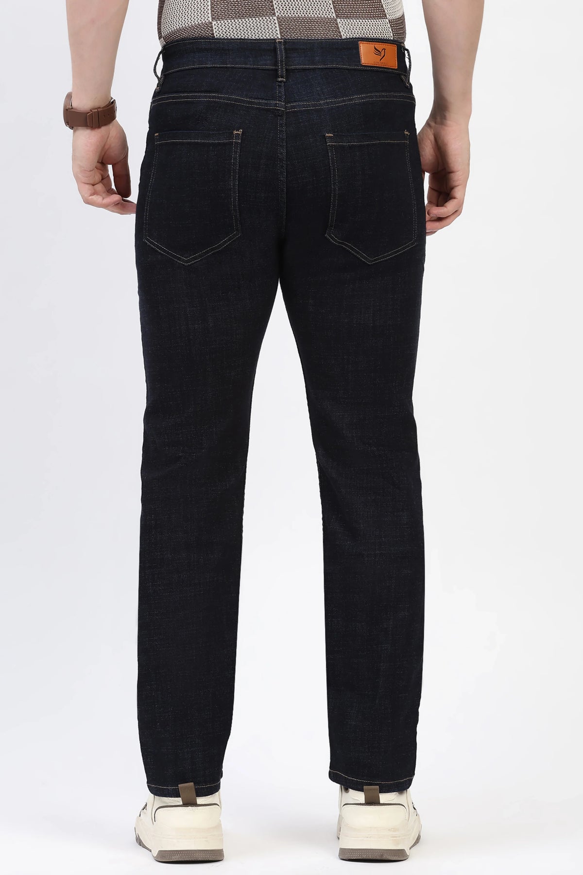 Men’s Navy Blue Straight-Fit Jeans-Global Republic