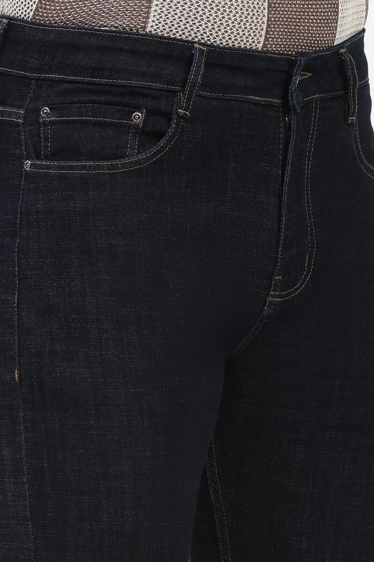 Men’s Navy Blue Straight-Fit Jeans-Global Republic