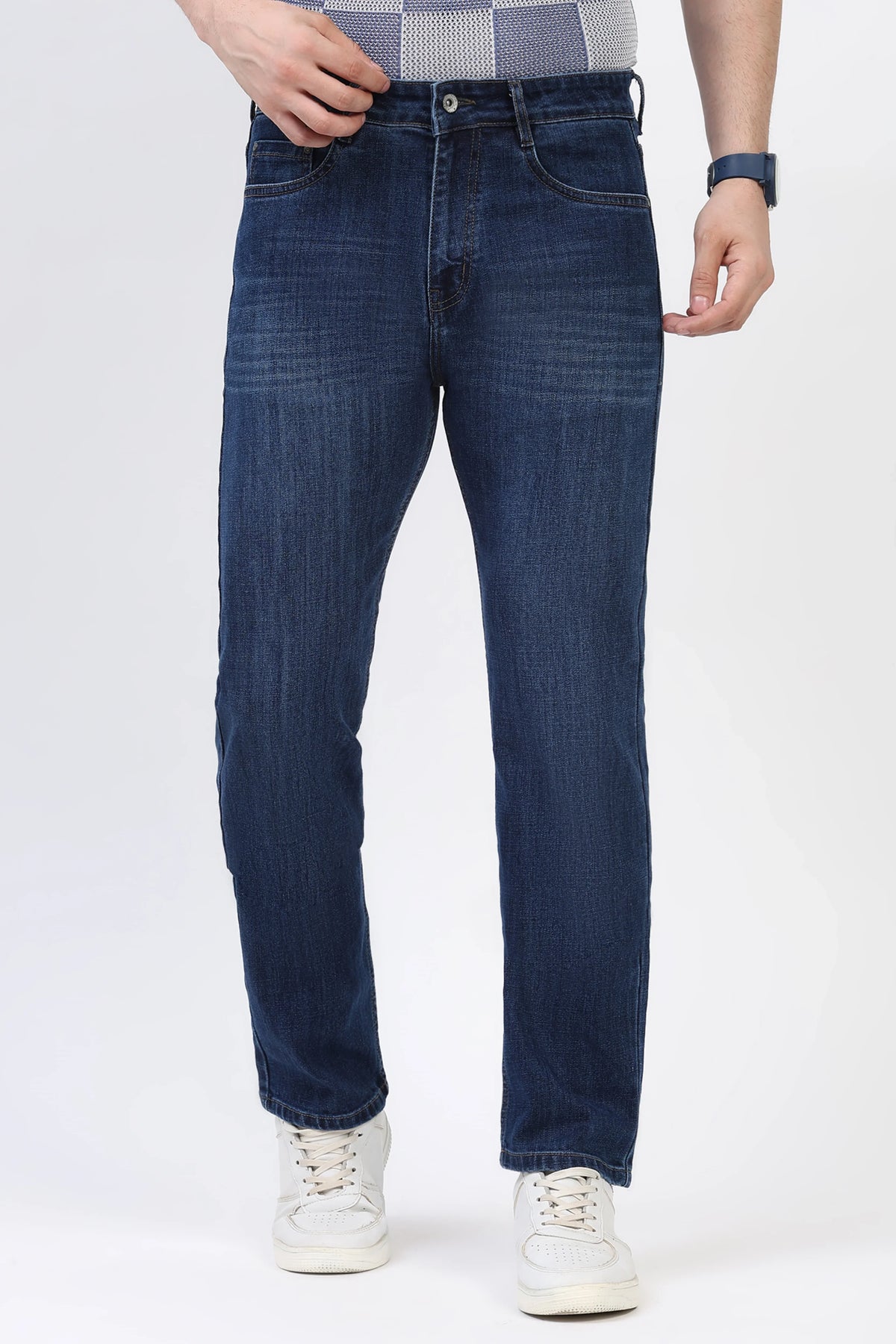 Dark Blue Cat-Scratch Jeans-Global Republic