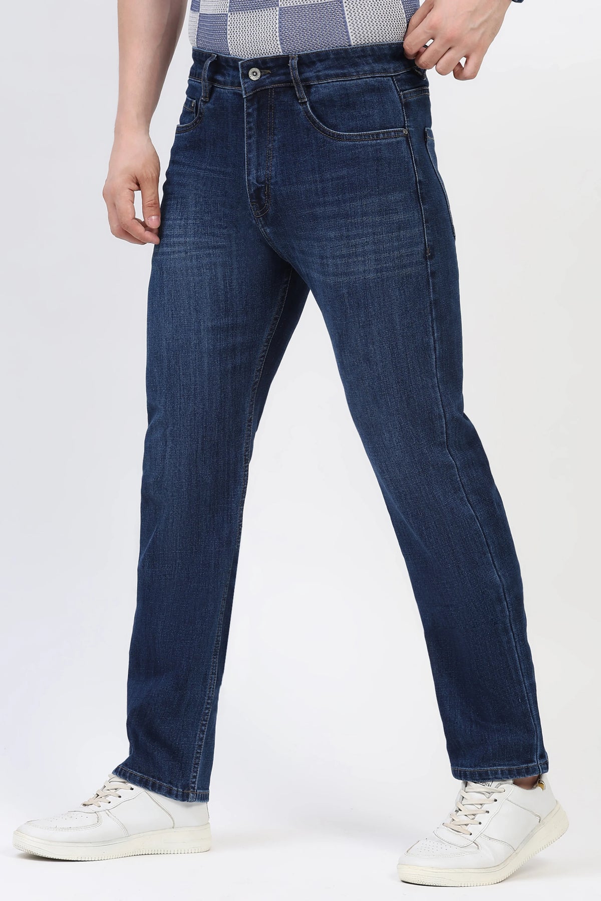 Dark Blue Cat-Scratch Jeans-Global Republic
