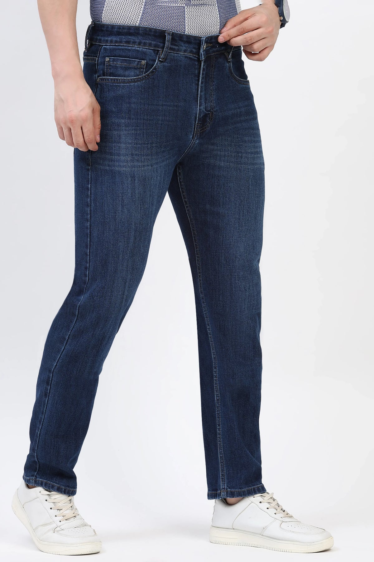 Dark Blue Cat-Scratch Jeans-Global Republic
