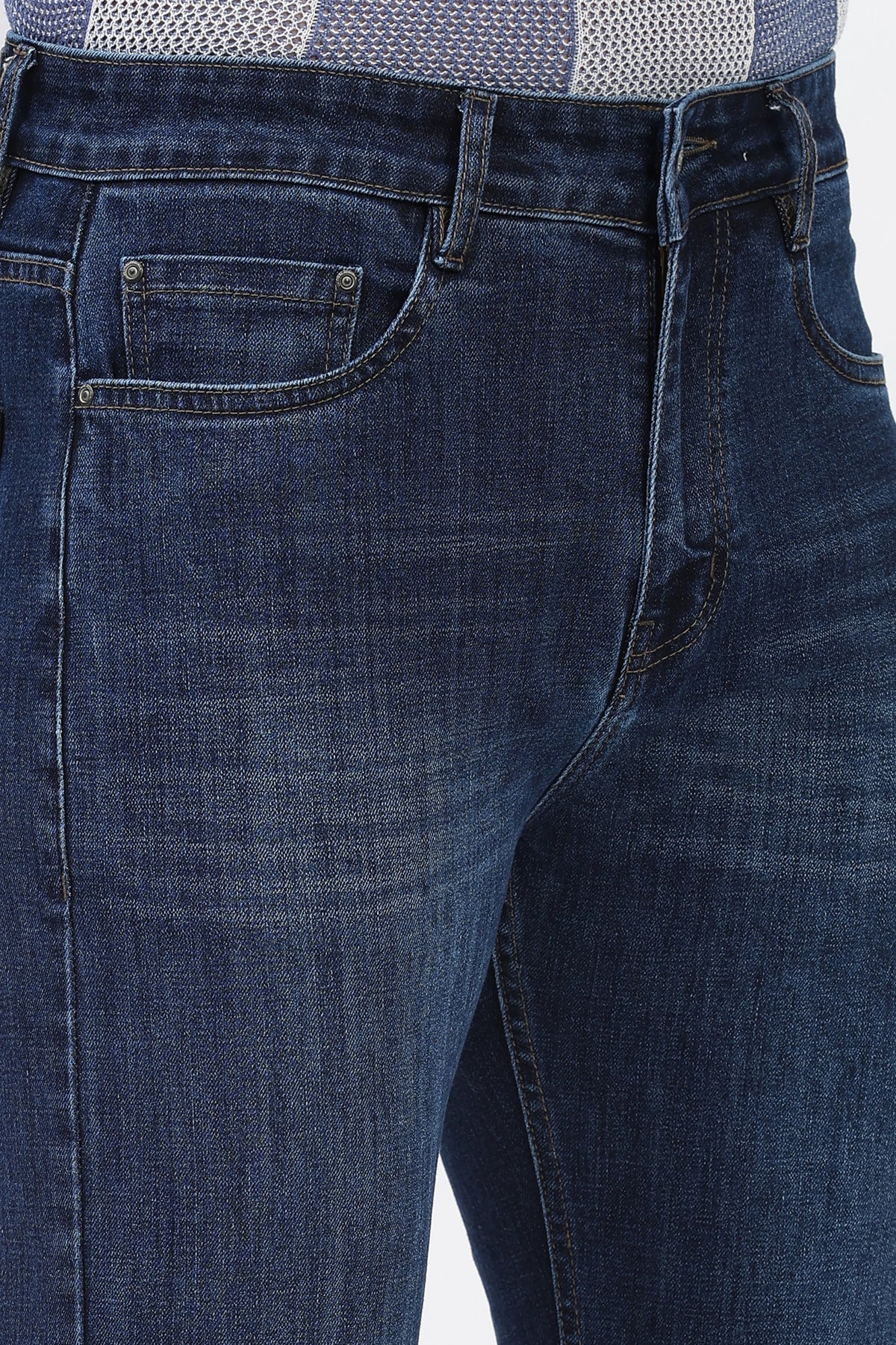 Dark Blue Cat-Scratch Jeans-Global Republic
