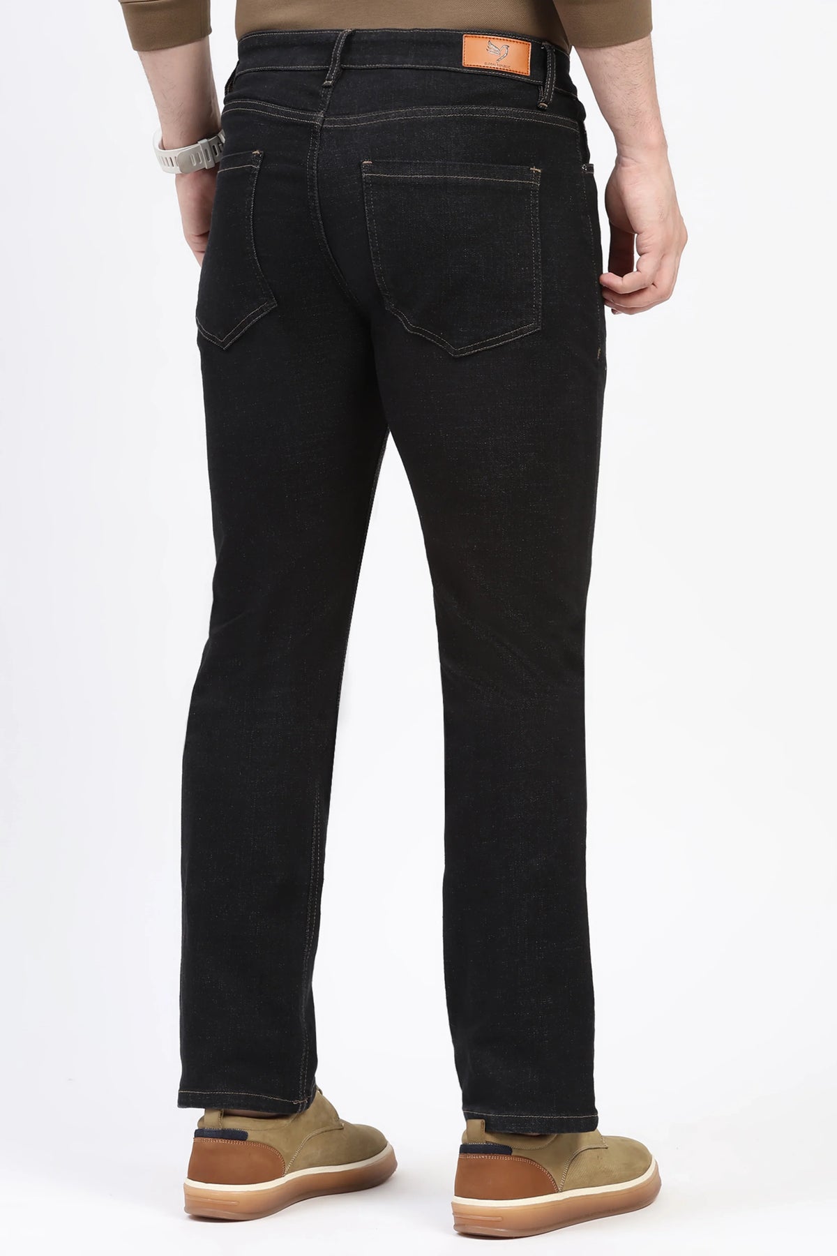 Black Straight-Fit Jeans-Global Republic