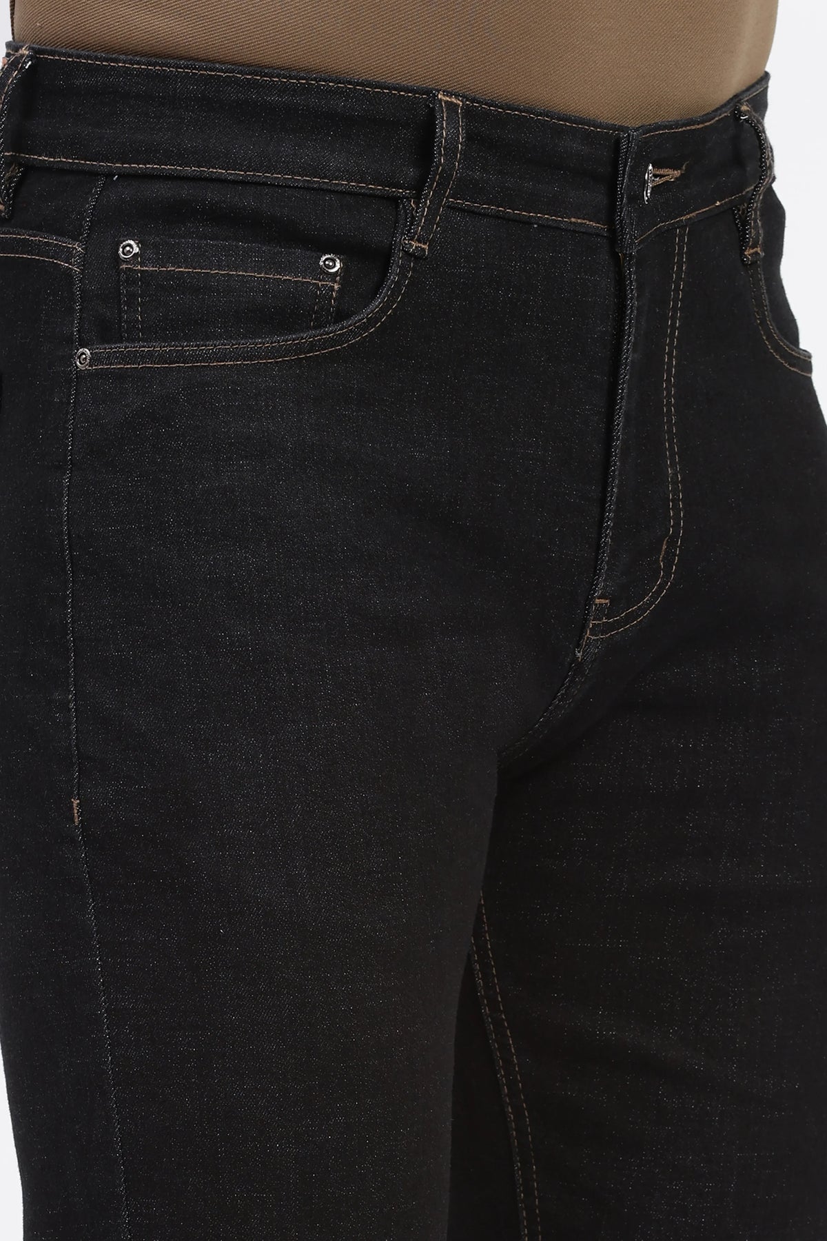 Black Straight-Fit Jeans-Global Republic