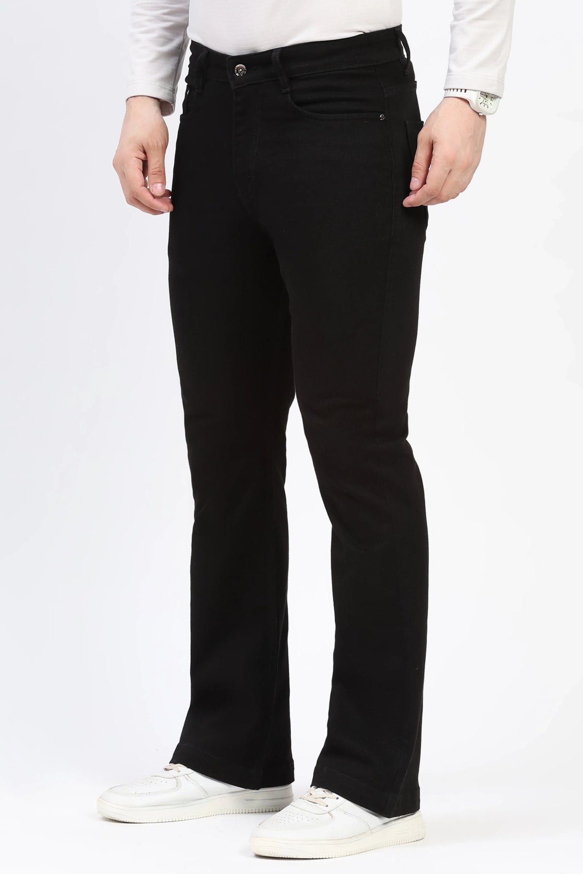Black Straight-Fit Jeans-Global Republic