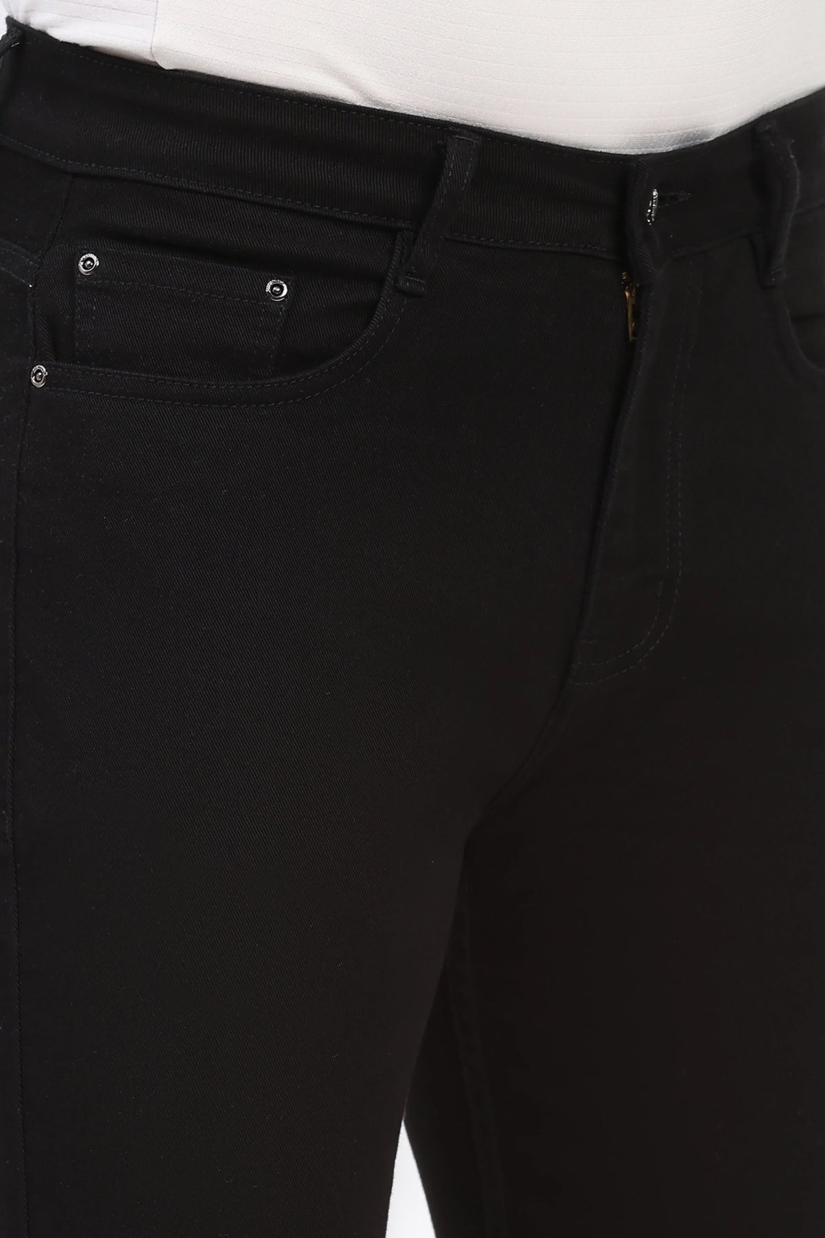 Black Straight-Fit Jeans-Global Republic