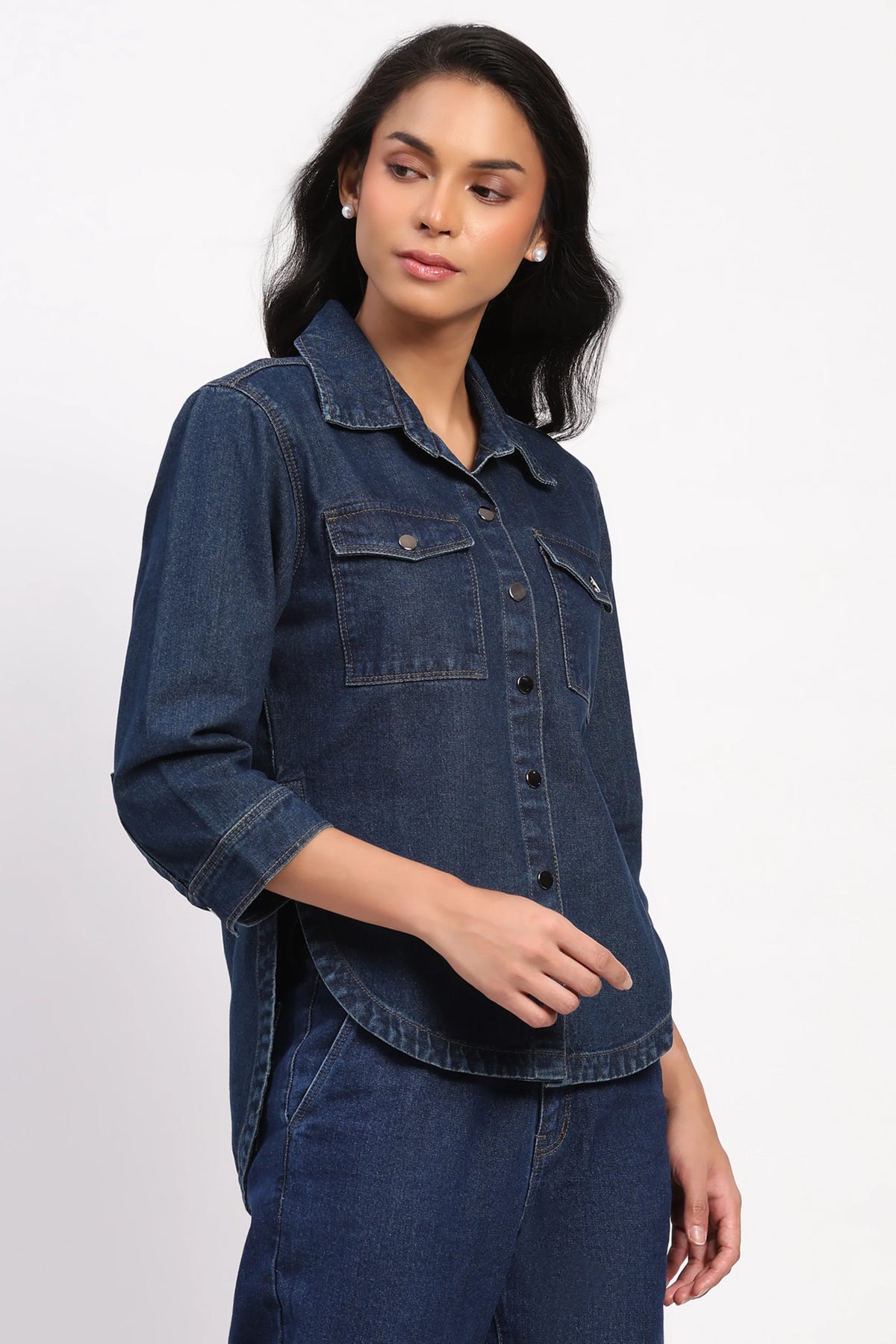 Modern Denim Shacket-Global Republic