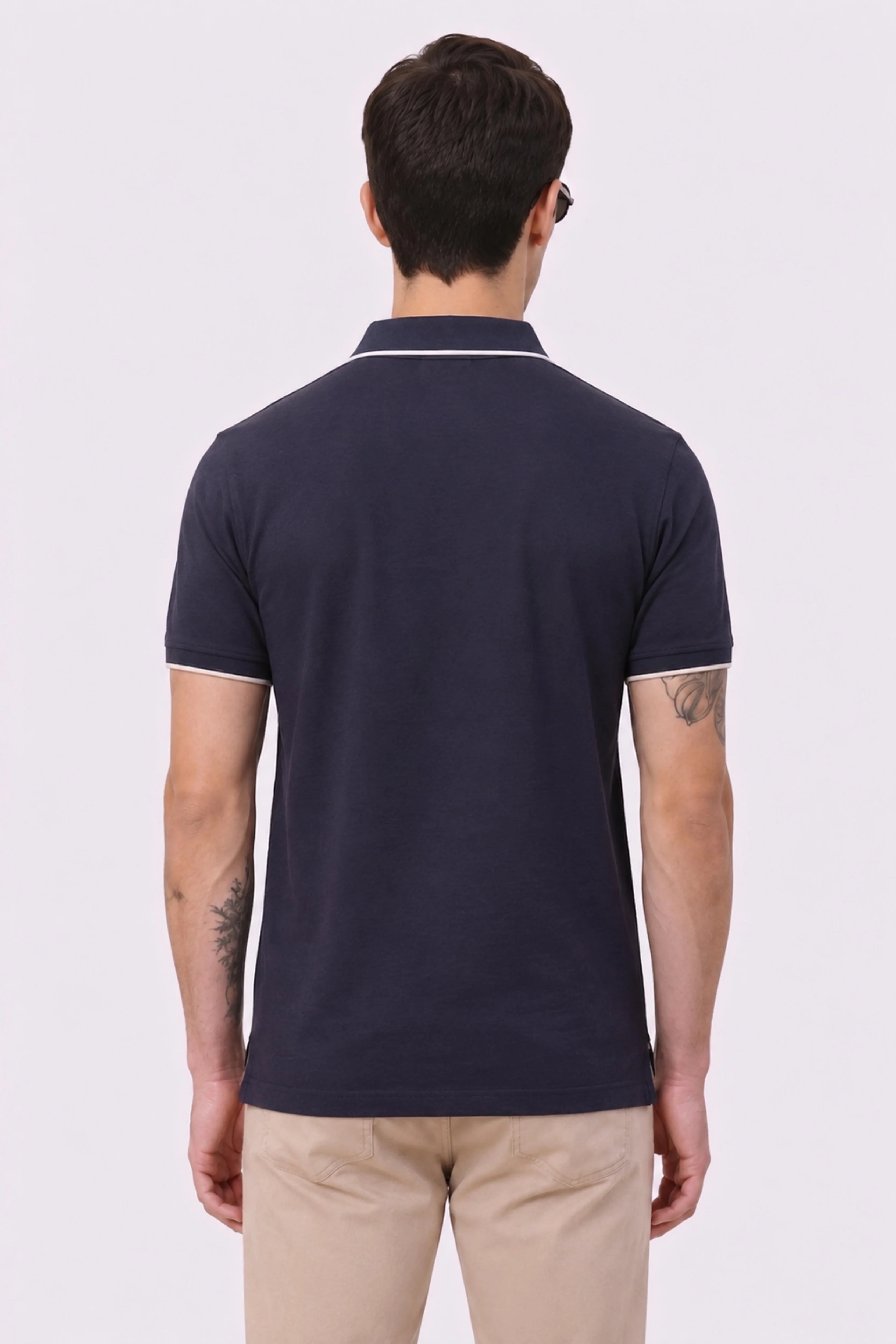 Navy Blue Polo T-Shirt-Global Republic