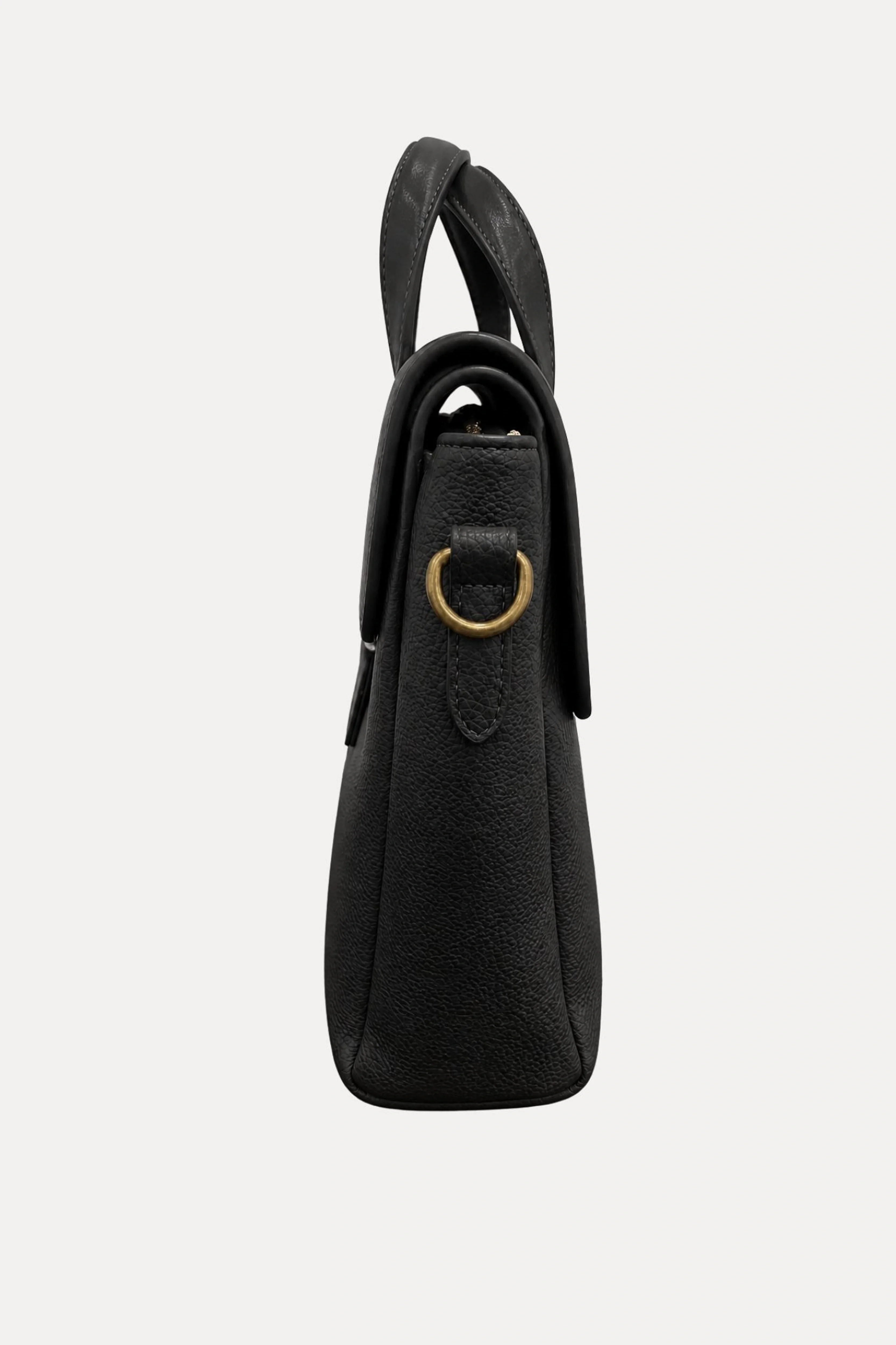 Black Leather Laptop Bag-Global Republic